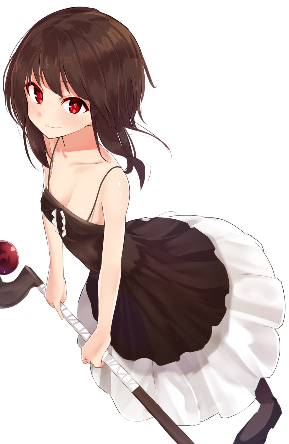 cleavage, dress, kono_subarashii_sekai_ni_shukufuku_wo!, megumin, shirousa, weapon