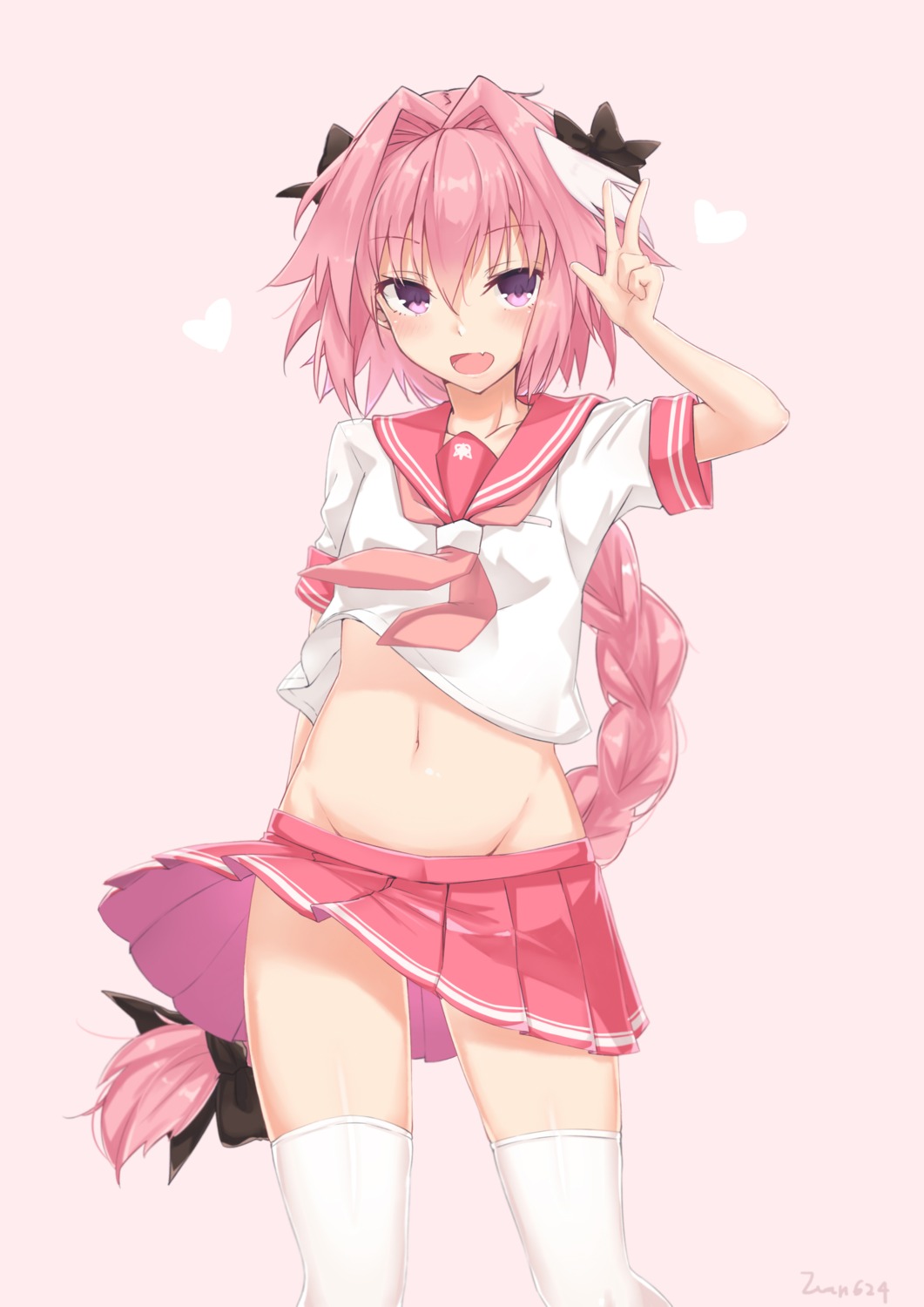 astolfo_(fate), fate/apocrypha, fate/grand_order, fate/stay_night, ivan_wang, nopan, seifuku, skirt_lift