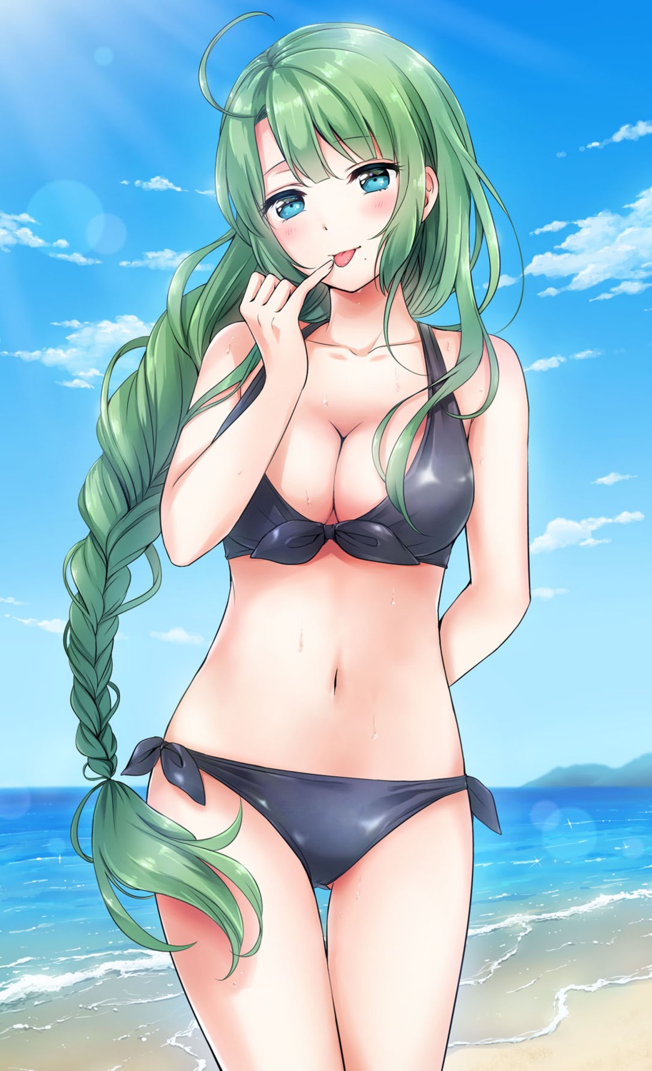 bikini, cleavage, kantai_collection, nanairo_fuuka, swimsuits, yuugumo_(kancolle)