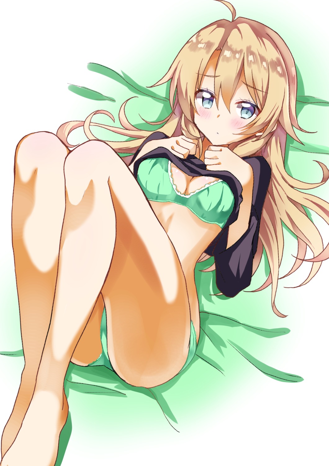 bra, cleavage, feet, nanakusa_(user_rnpt7322), new_game!, pantsu, shirt_lift, yagami_kou