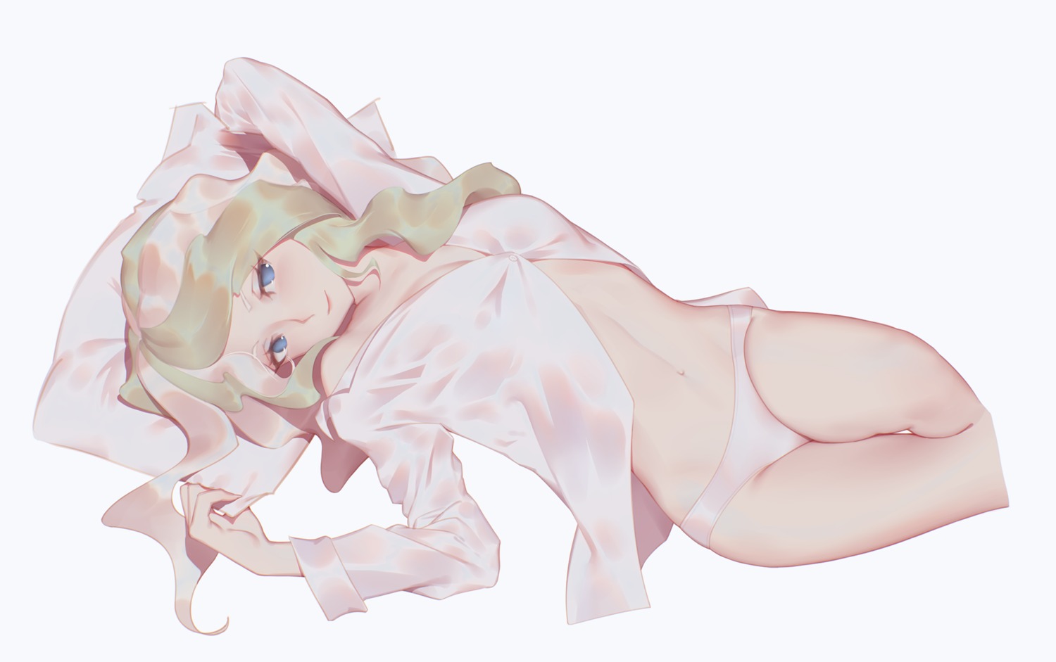 cleavage, diana_cavendish, dress_shirt, little_witch_academia, maredoro, pantsu
