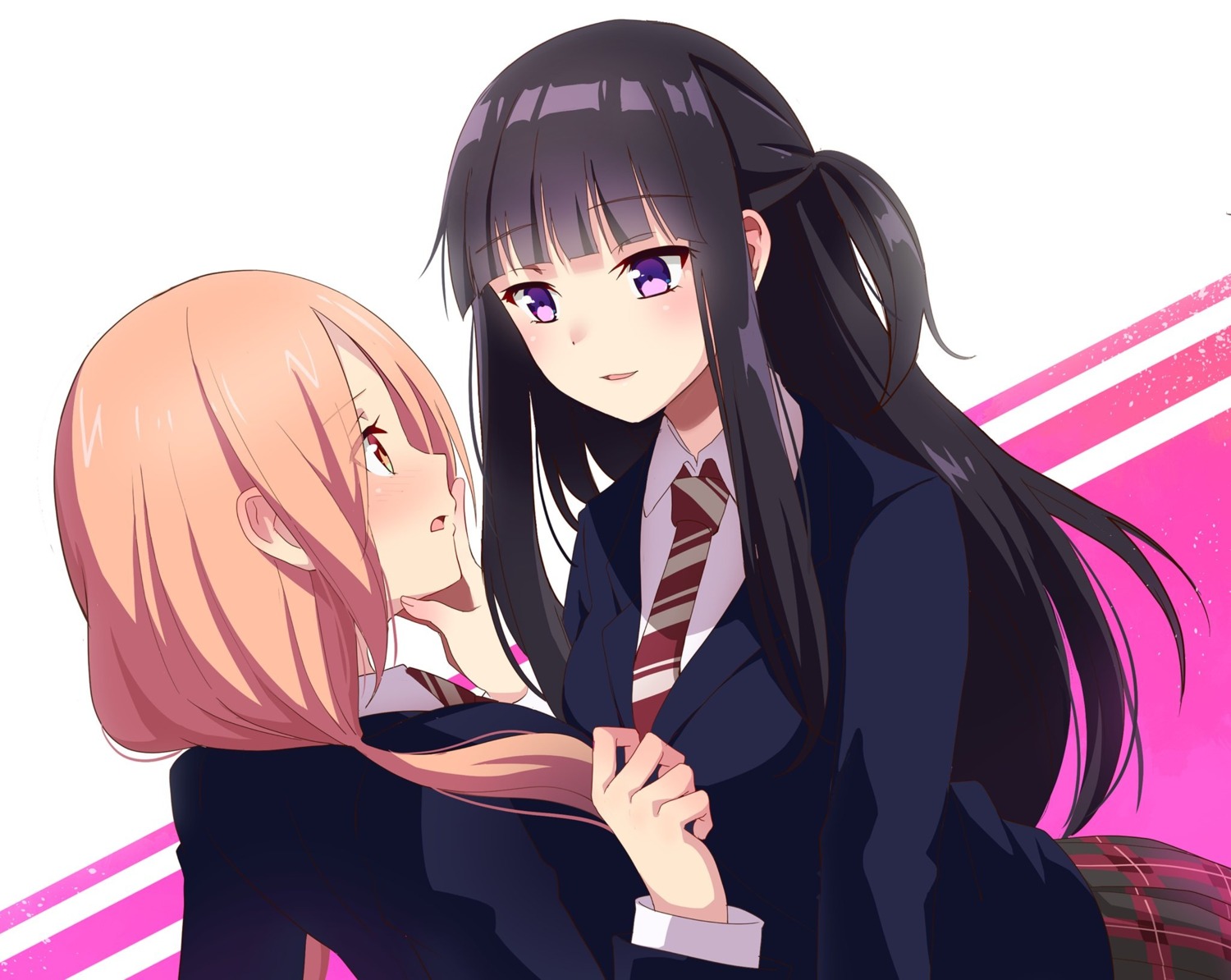 mizushina_hotaru, netsuzou_trap, okazaki_yuma, seifuku, yonekura_ai, yuri