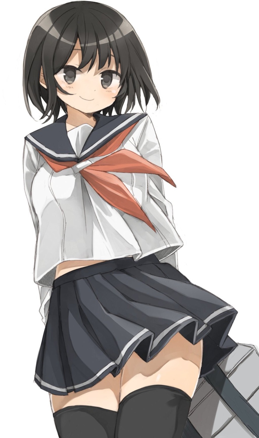 murakami_meishi, seifuku, thighhighs