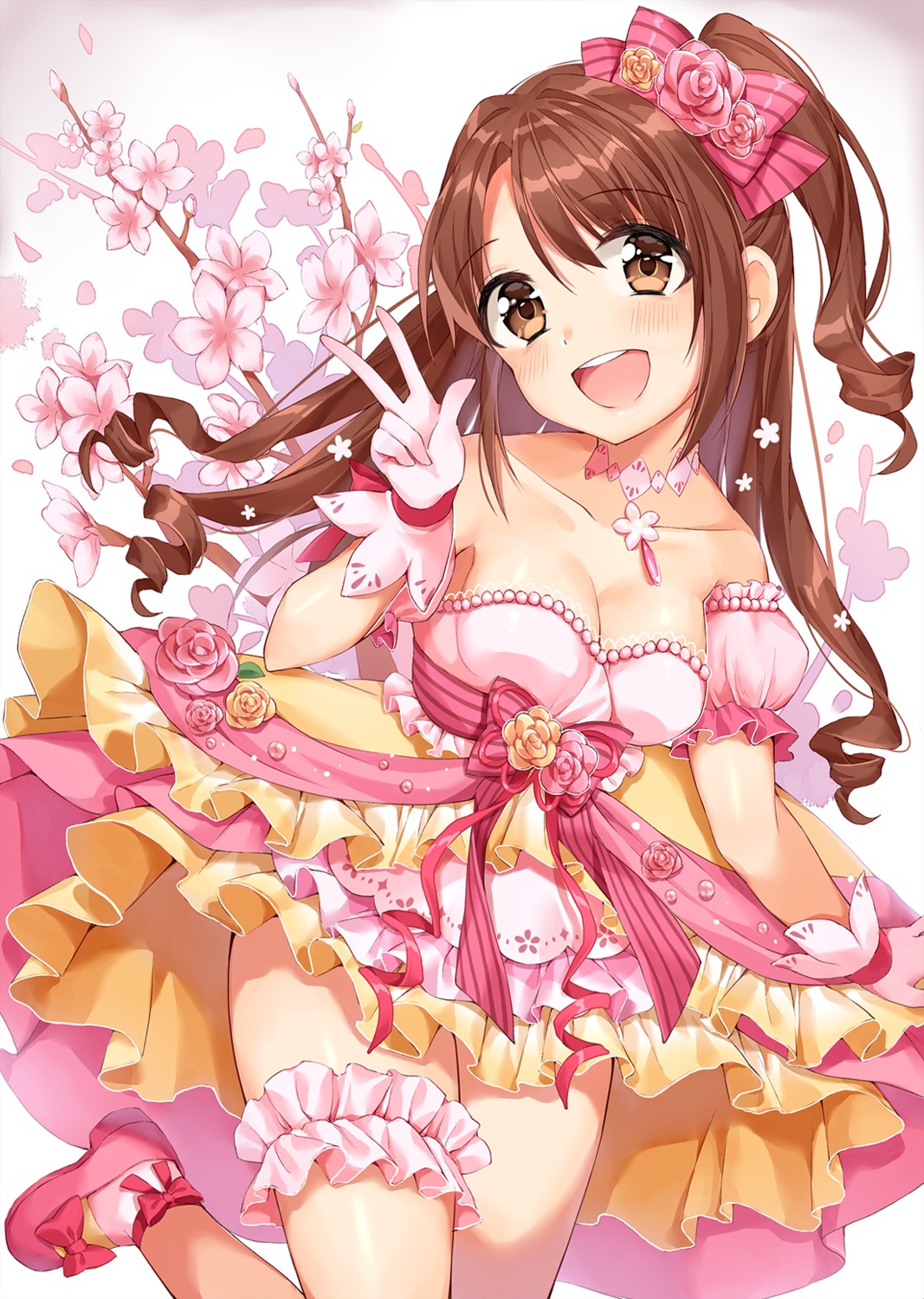 chobi_(penguin_paradise), cleavage, dress, garter, shimamura_uzuki, the_idolm@ster, the_idolm@ster_cinderella_girls