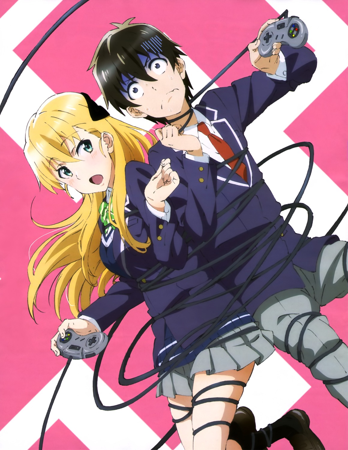 amano_keita, gamers!, seifuku, tendou_karen