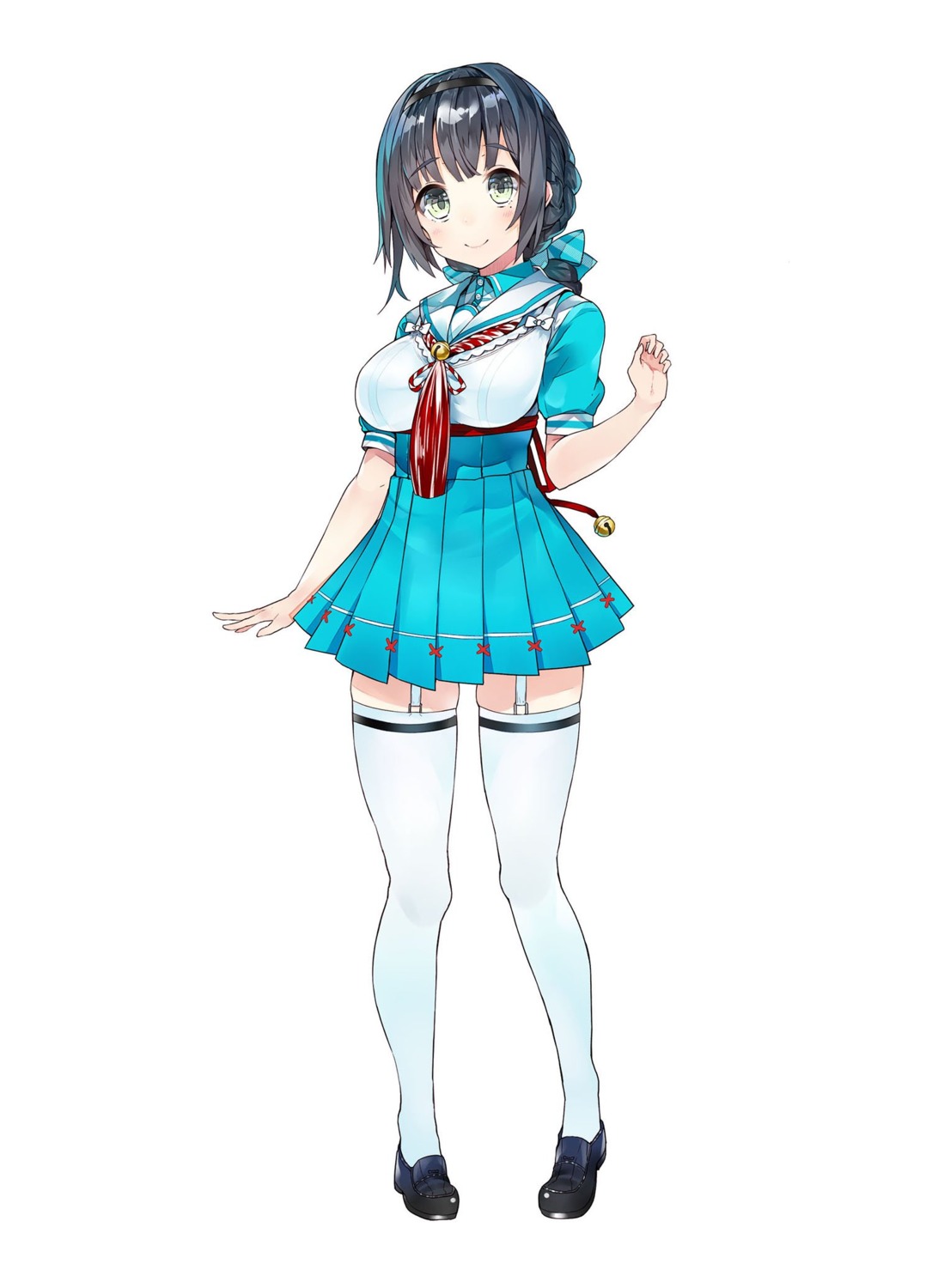 kou_mashiro, onsen_musume, seifuku, stockings, thighhighs, yunokawa_seira