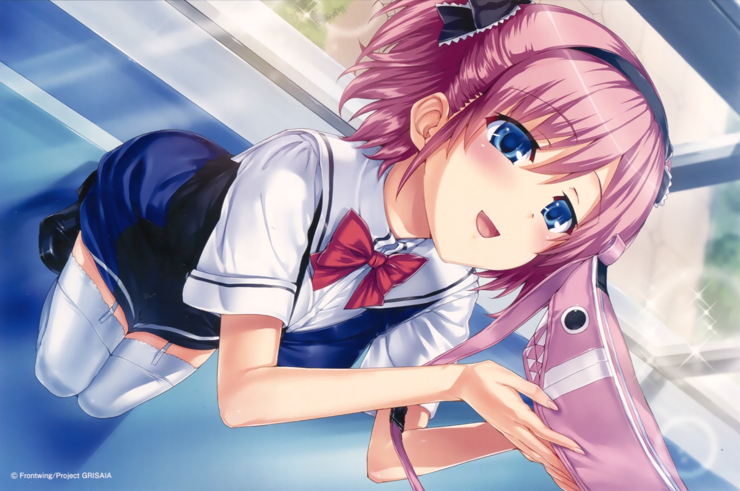endcard, grisaia, grisaia_no_kajitsu, hisasi, komine_sachi, seifuku, stockings, thighhighs