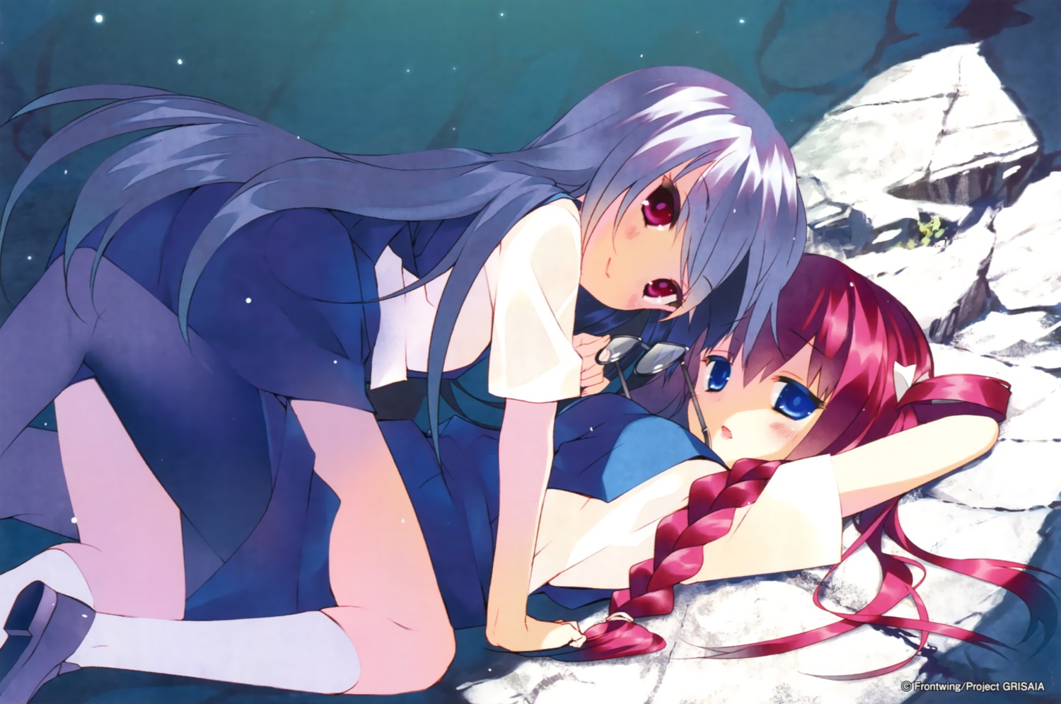 arikawa_satoru, endcard, grisaia, grisaia_no_kajitsu, kazami_kazuki, megane, pantyhose, seifuku