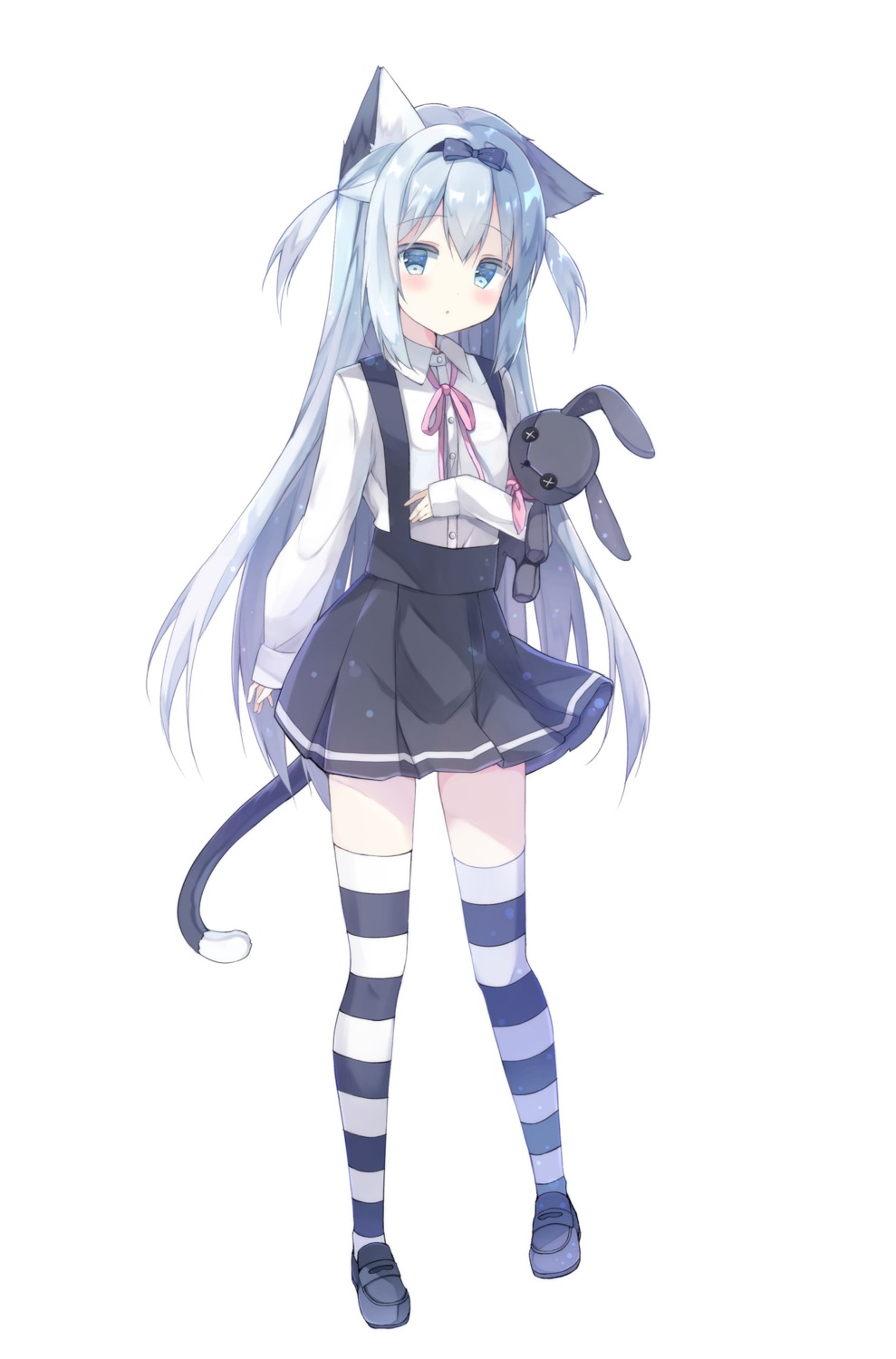 animal_ears, gabu, nekomimi, saeki_sola, tail, thighhighs