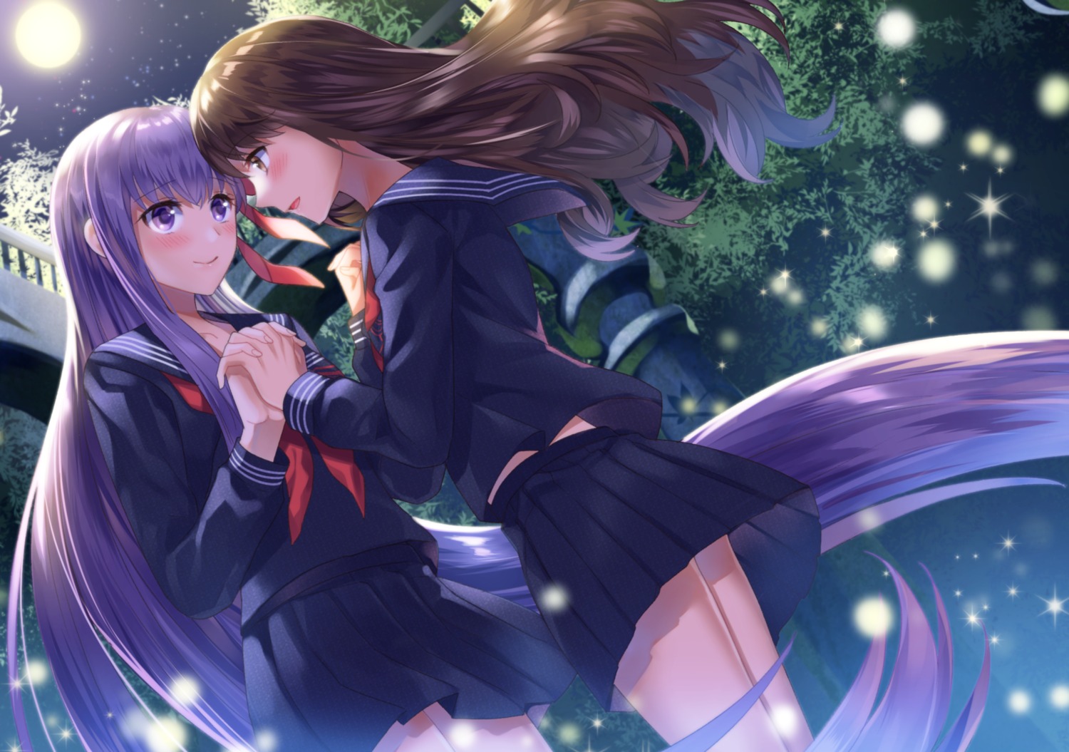 alpha_(eren_mfmf), fate/extra, fate/extra_ccc, fate/stay_night, kishinami_hakuno_(female), matou_sakura, seifuku, yuri
