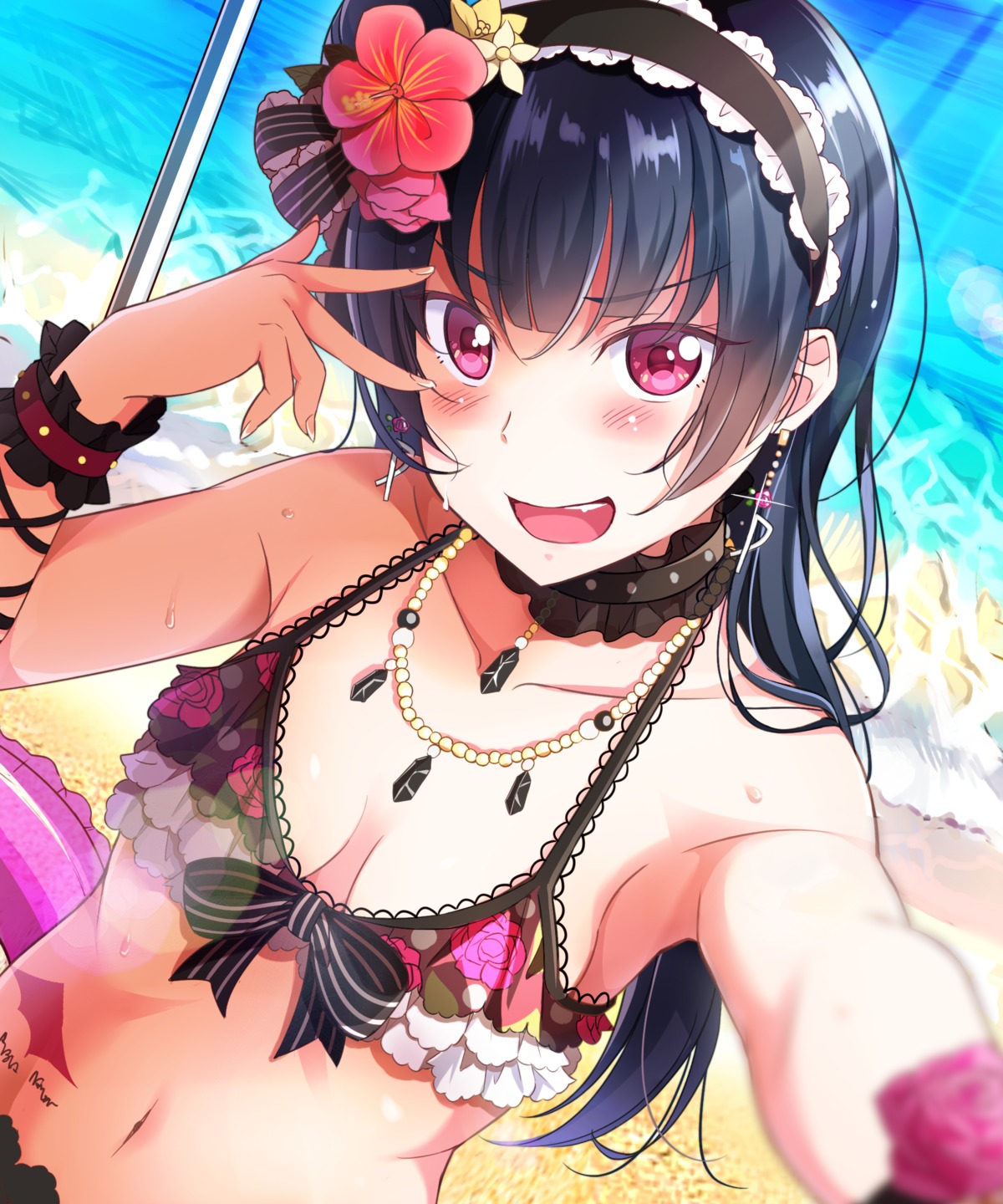 bikini, cleavage, love_live!_(series), love_live!_sunshine!!, swimsuits, tattoo, tipii, tsushima_yoshiko