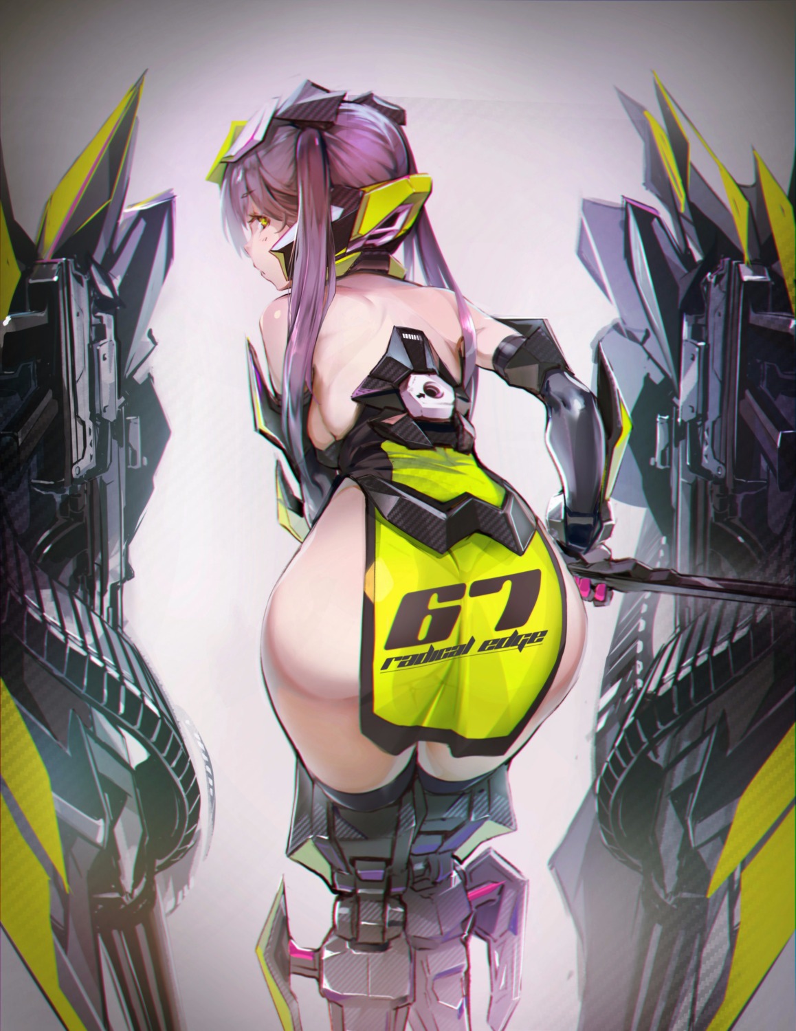 afukuro, ass, mecha_musume, sabaku_no_tanuki, thighhighs