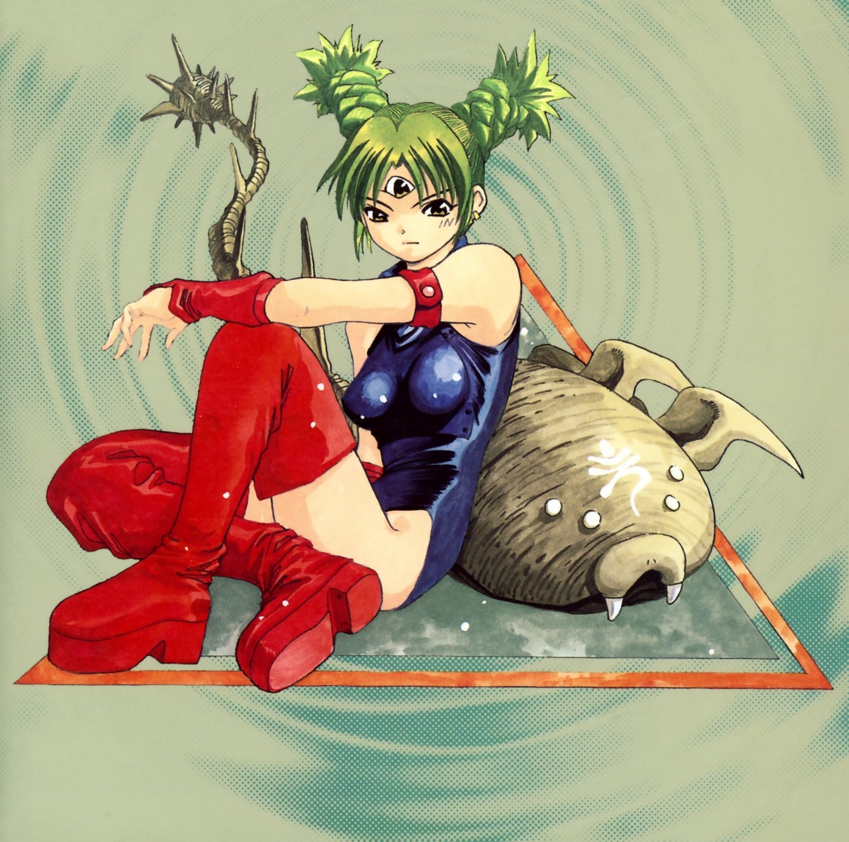 3x3_eyes, kali_(3x3_eyes), leotard, takada_yuuzou, thighhighs