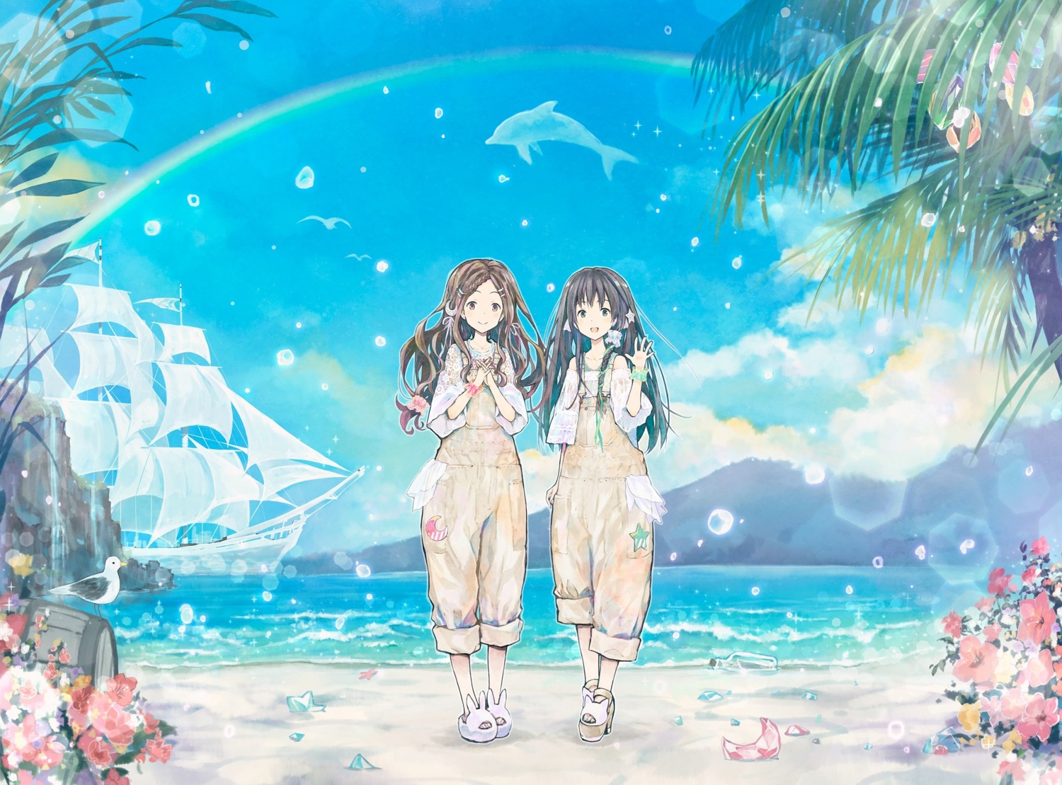 claris, heels, overalls, see_through, takano_otohiko
