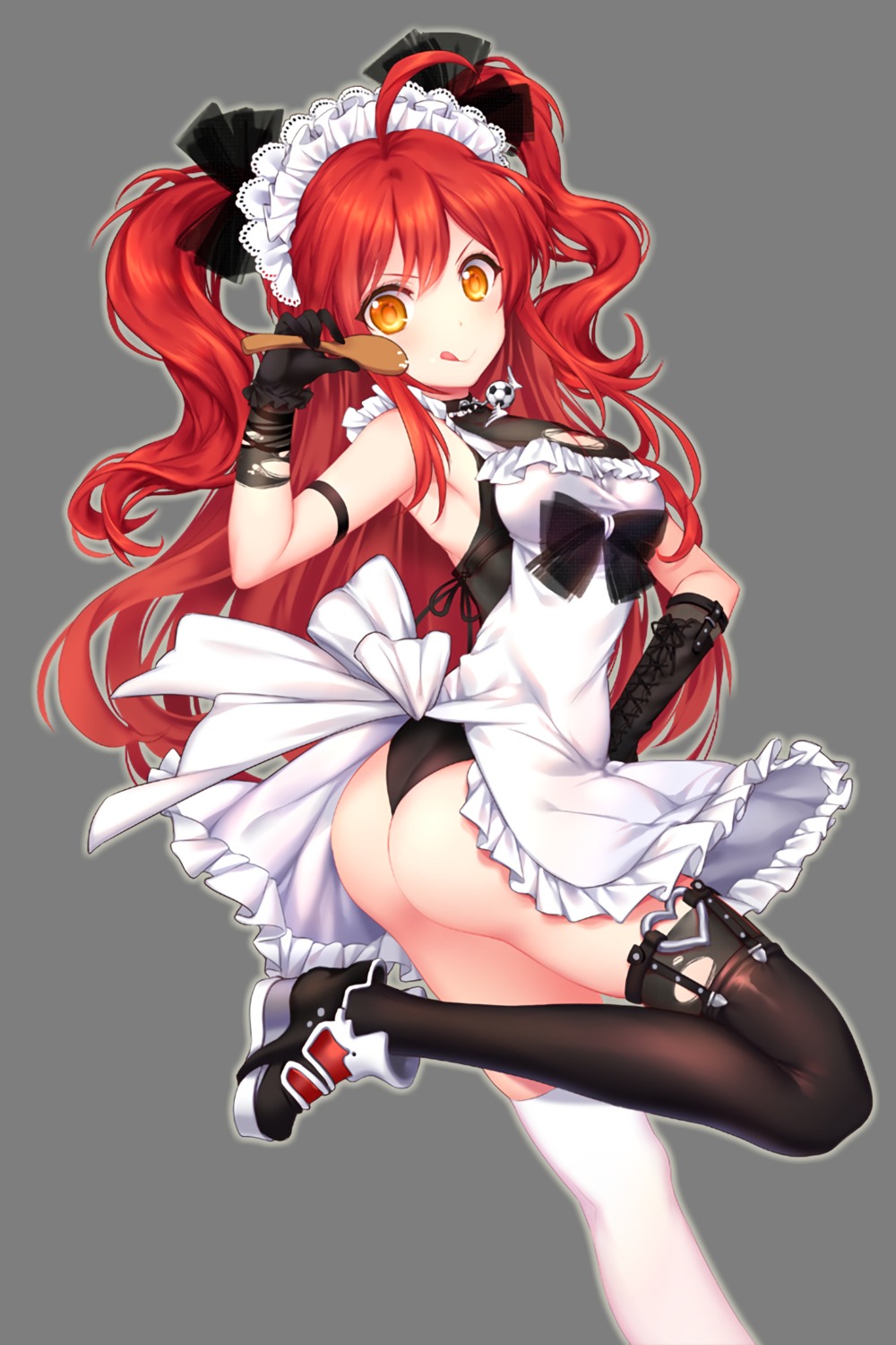 ass, bittersweet, heels, leotard, maid, soccer_spirits, thighhighs, thong, transparent_png