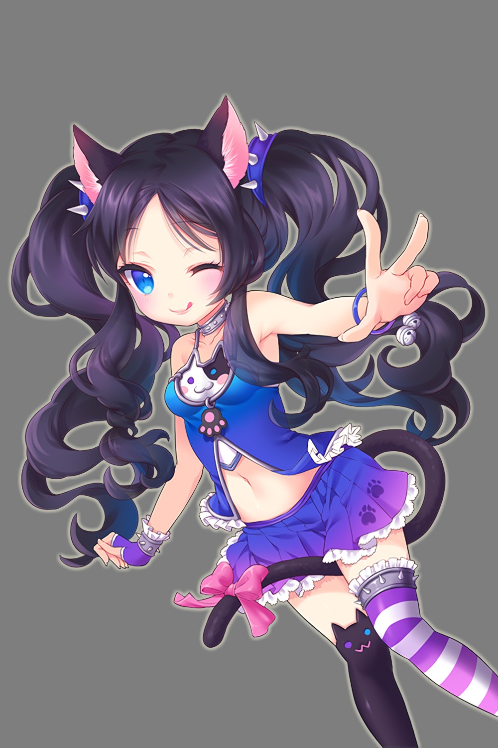 animal_ears, bittersweet, nekomimi, soccer_spirits, tail, thighhighs, transparent_png