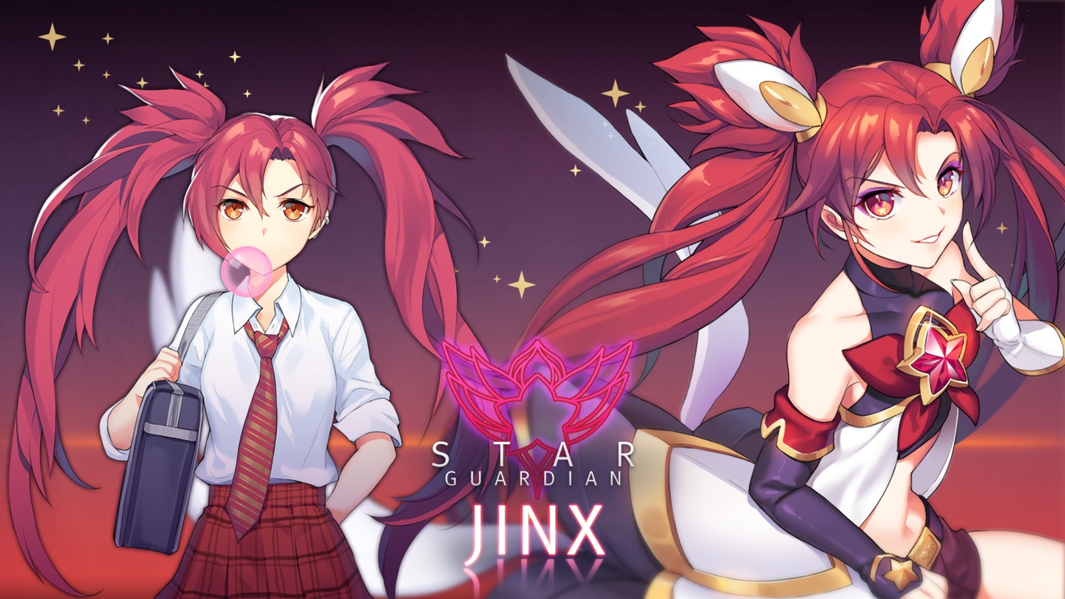 dakun, jinx, league_of_legends, seifuku, wallpaper