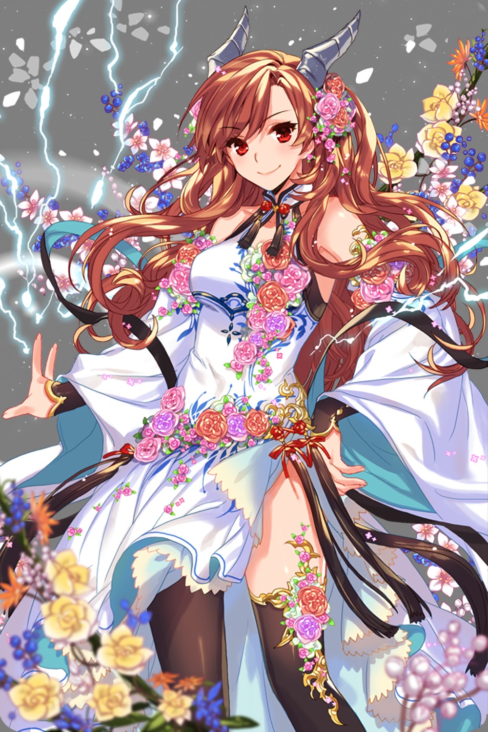 dress, empew, horns, soccer_spirits, thighhighs, transparent_png