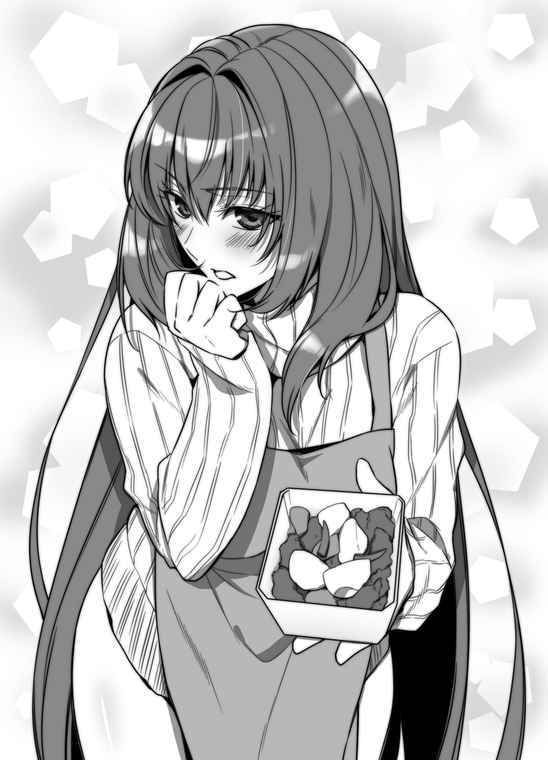 fate/grand_order, monochrome, nina_(pastime), scathach_(fate), valentine