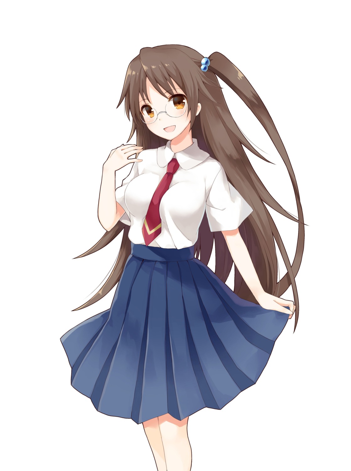 kazakiri_hyouka, megane, seifuku, shinomiya_yon, skirt_lift, toaru_majutsu_no_index