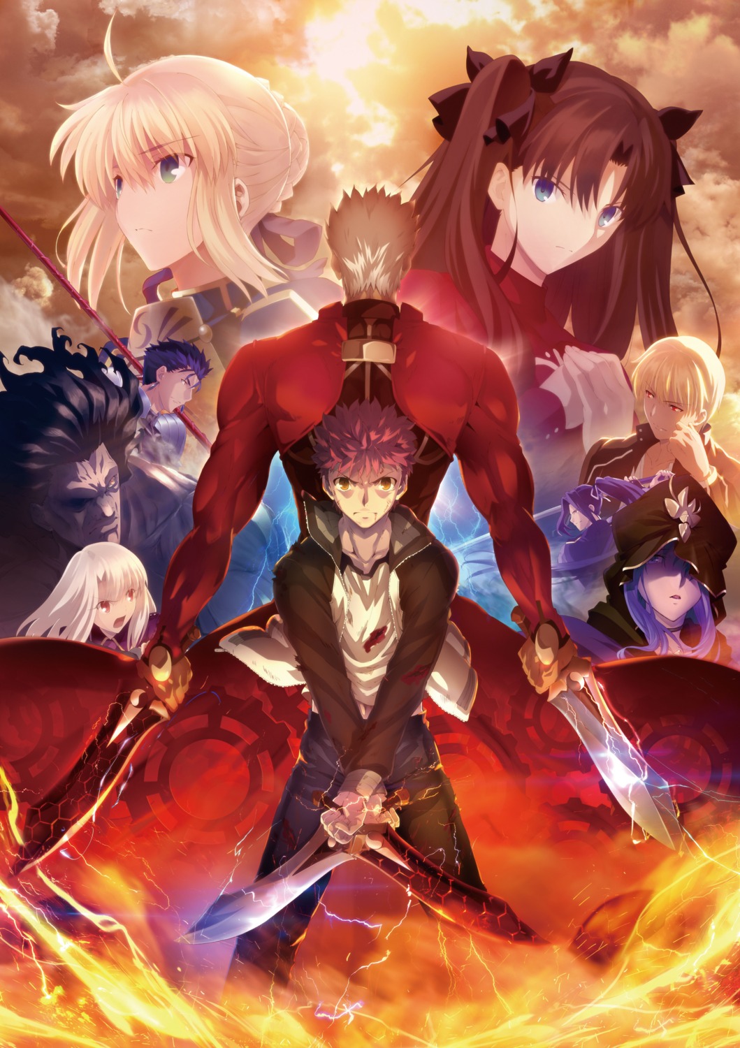 archer, artoria_pendragon_(fate), cu_chulainn_(fate), emiya_shirou, fate/stay_night, gilgamesh_(fate), heracles_(fate), illyasviel_von_einzbern
