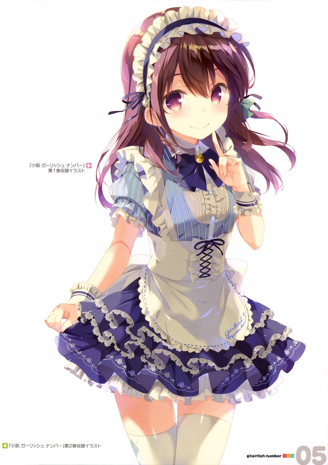 gi(a)rlish_number, karasuma_chitose_(giarlish_number), maid, ohara_tometa, qp:flapper, thighhighs