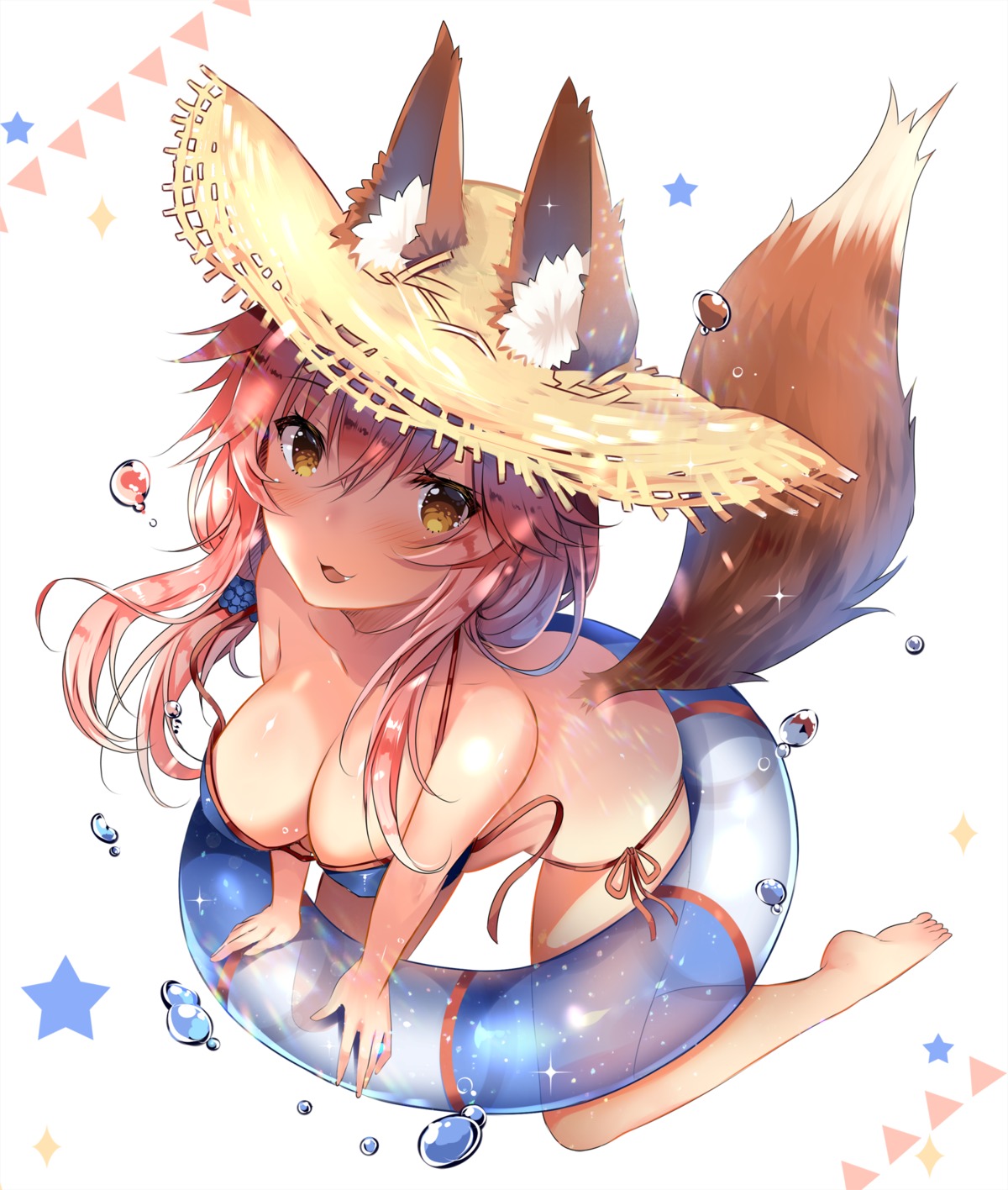 animal_ears, bikini, fate/extra, fate/grand_order, fate/stay_night, kitsune, swimsuits, tail, tamamo_no_mae, usagihime