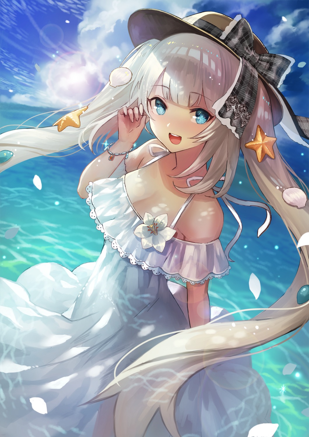 cleavage, dress, fate/grand_order, marie_antoinette_(fate), summer_dress, terai_(teraimorimori)