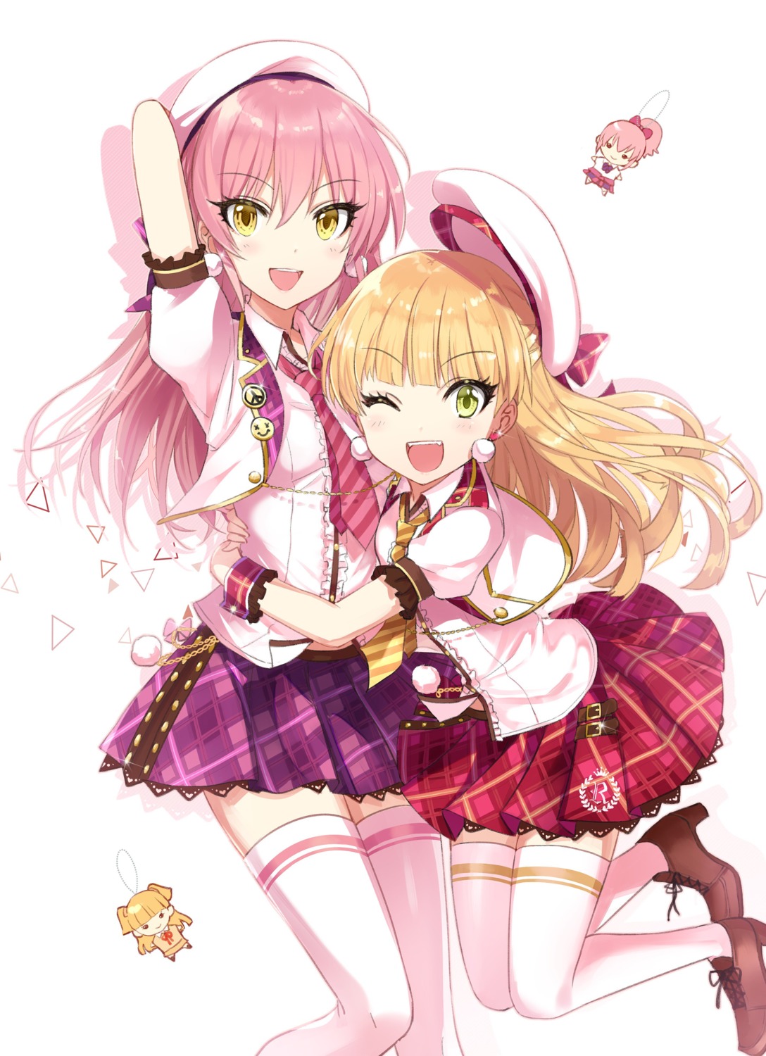 haikimono, heels, jougasaki_mika, jougasaki_rika, the_idolm@ster, the_idolm@ster_cinderella_girls, thighhighs