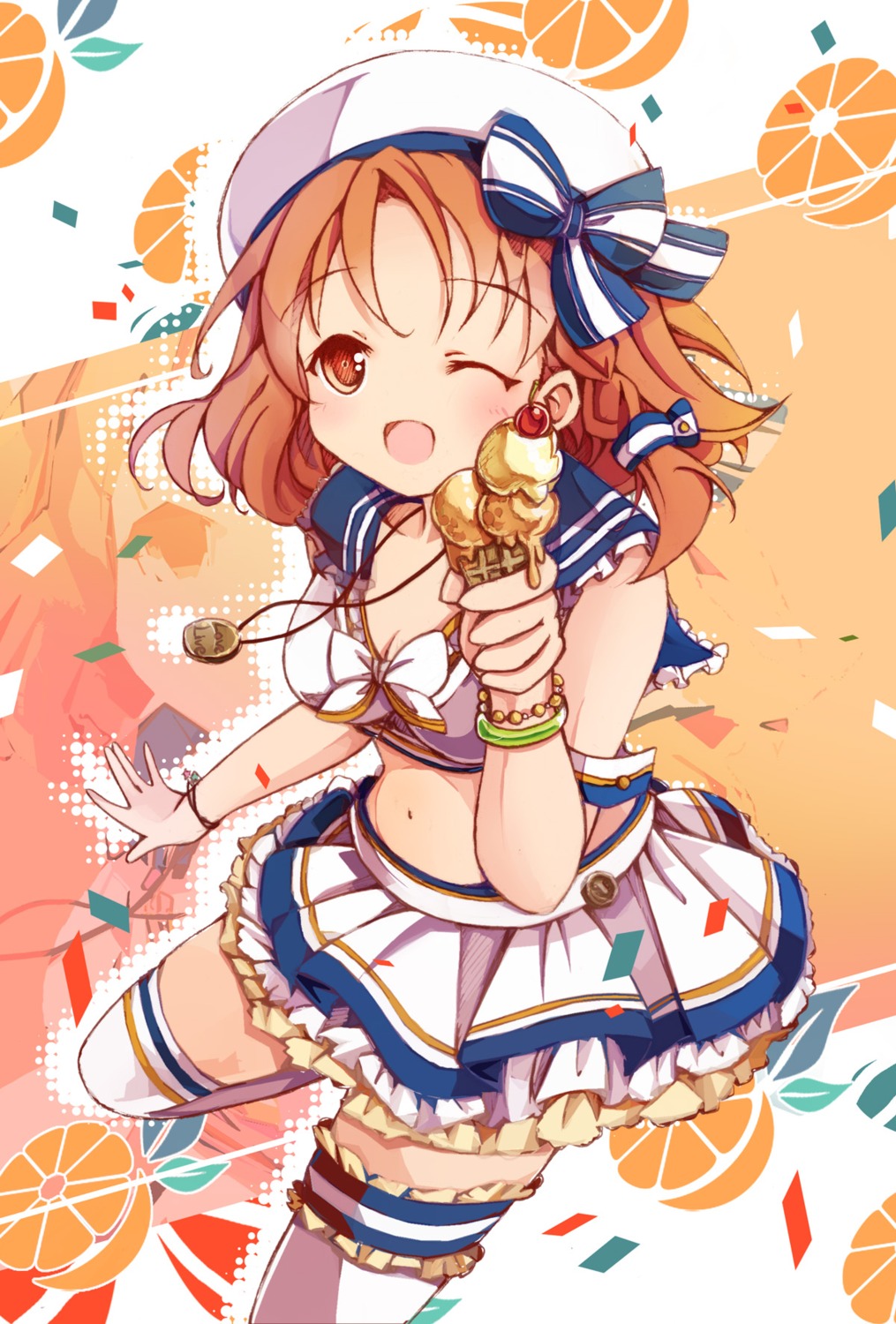 bondson, cleavage, love_live!_(series), love_live!_sunshine!!, takami_chika, thighhighs