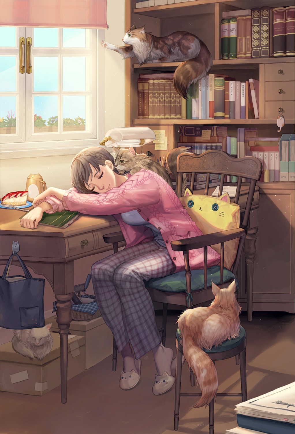 ed_(chibied), neko, pajama, sweater
