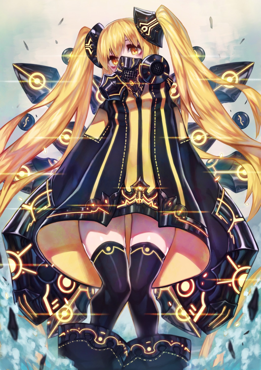 doku-chan_(dokkudokudoku), dress, thighhighs