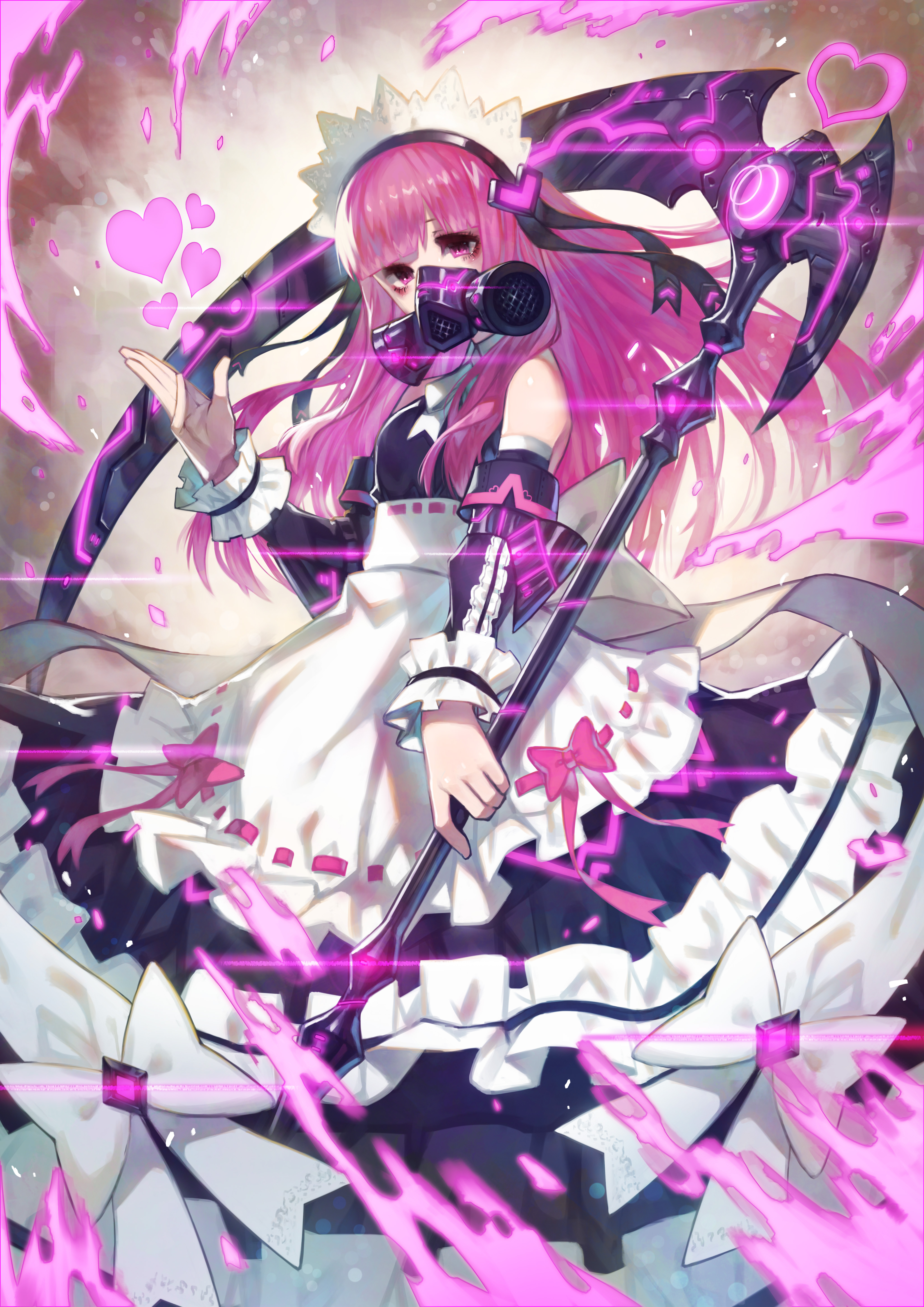 doku-chan_(dokkudokudoku), maid, weapon