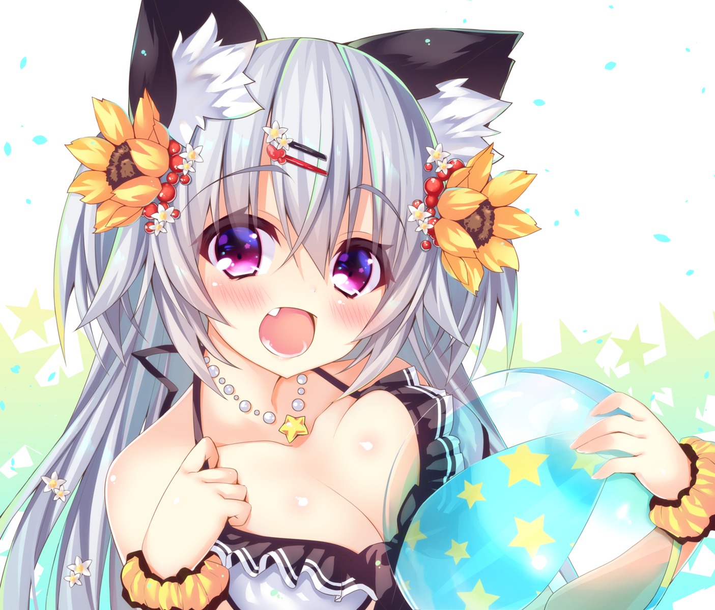 animal_ears, bikini_top, cleavage, ojitea, swimsuits