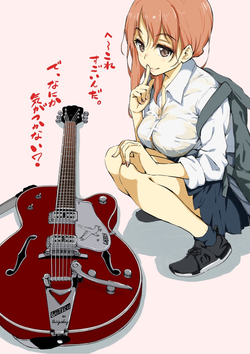 guitar, no_bra, see_through, seifuku, takata_koutarou