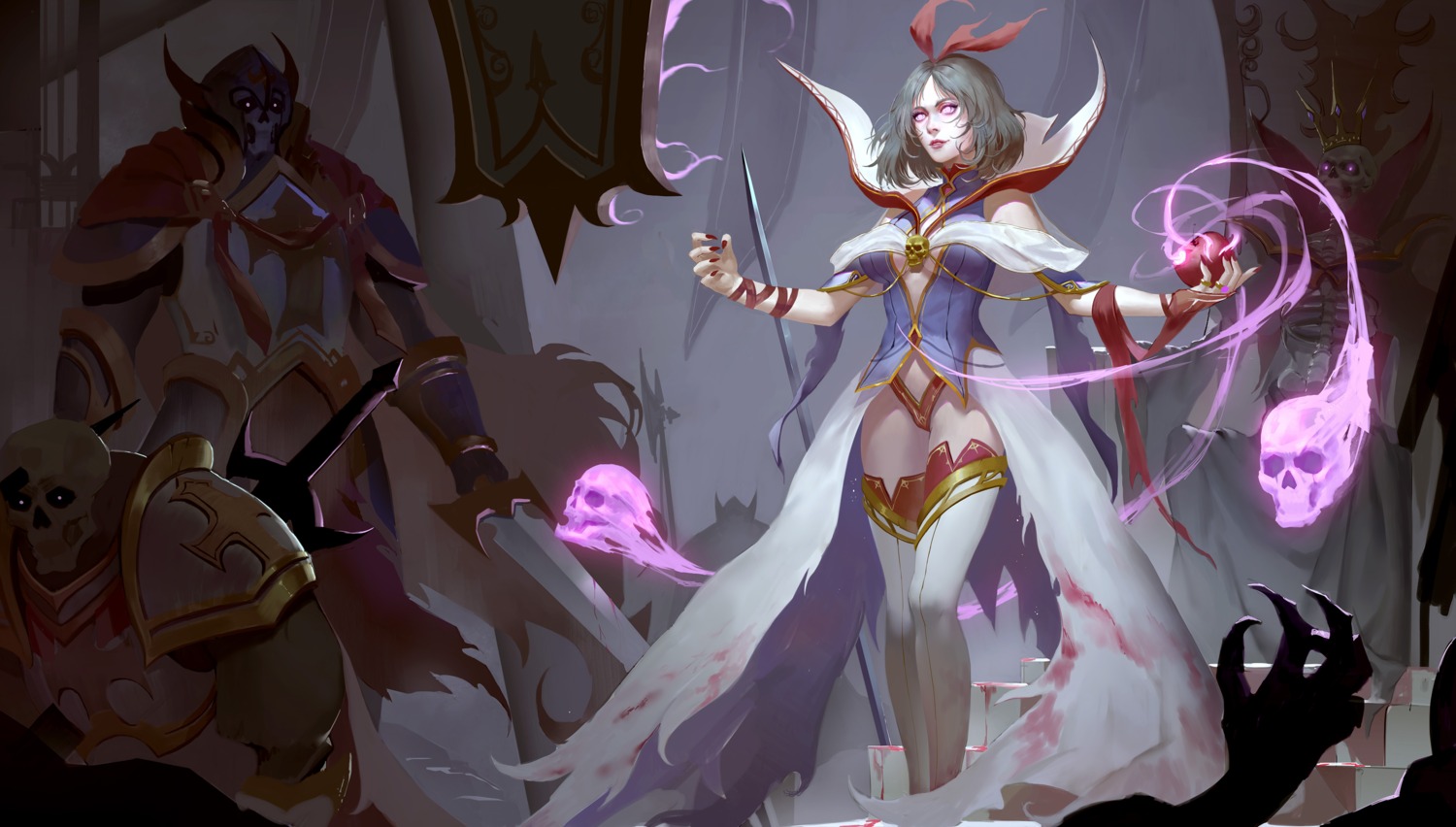 armor, blood, horns, itoucon, monster, pantsu, snow_white, sword