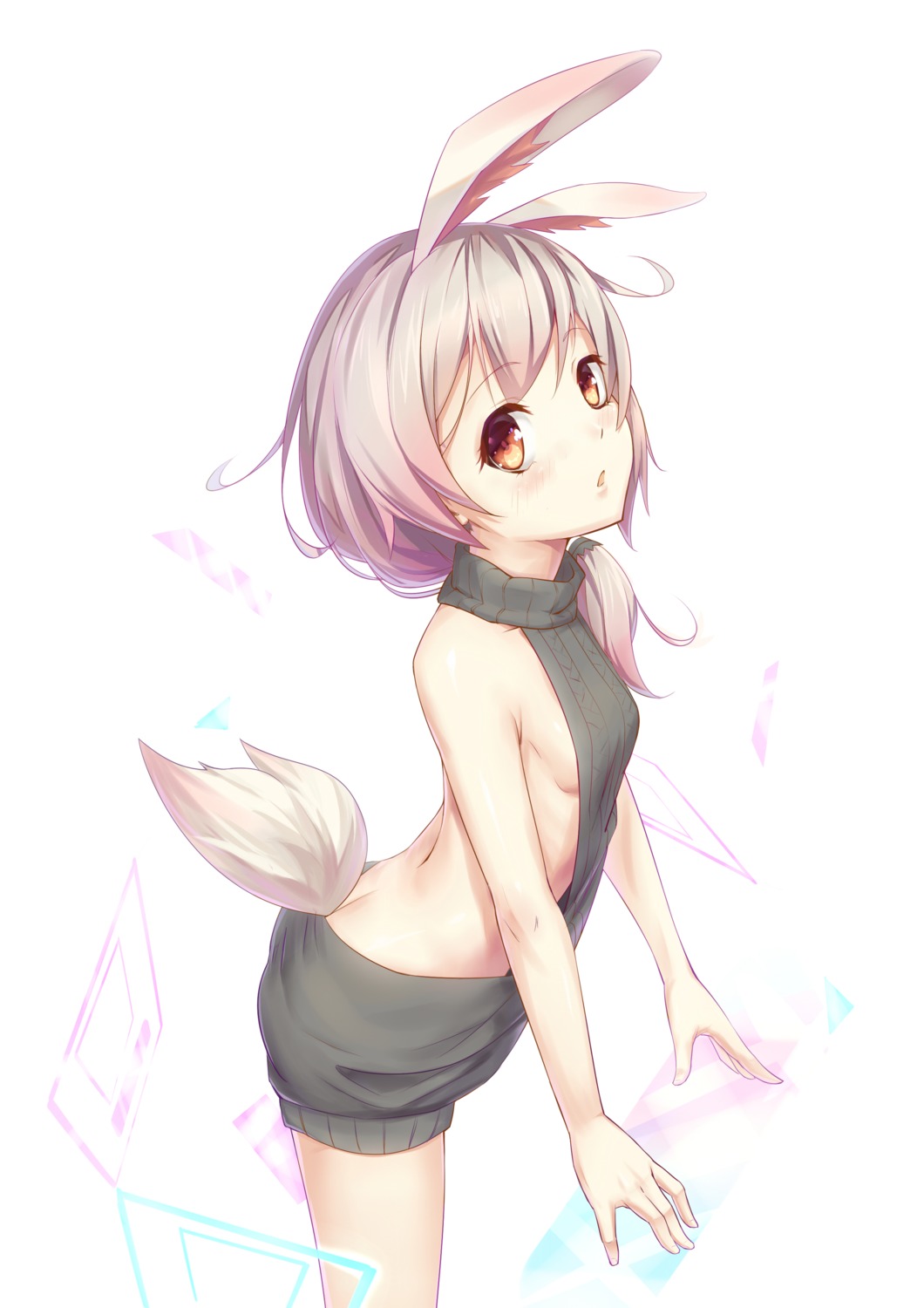 animal_ears, azur_lane, hei_huo_chong, no_bra, sweater, tail