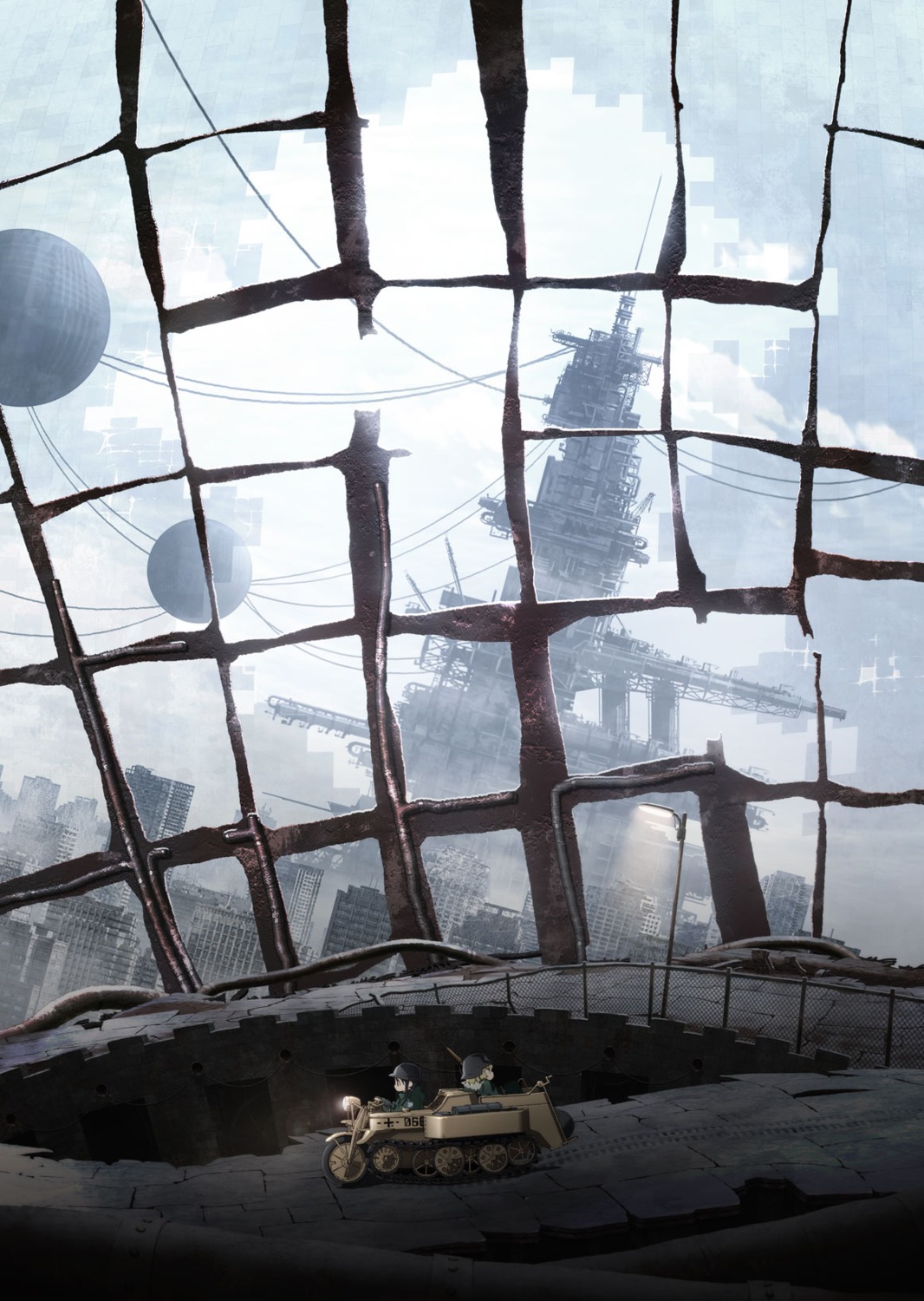 chito_(shoujo_shuumatsu_ryokou), landscape, shoujo_shuumatsu_ryokou, toda_mai, yuri_(shoujo_shuumatsu_ryokou)