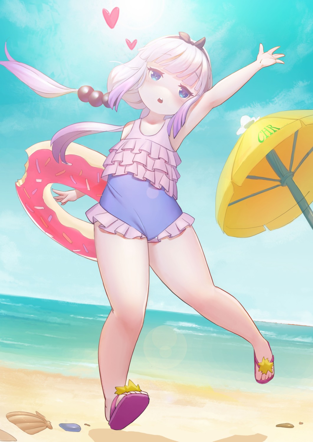 kanna_kamui, kobayashi-san_chi_no_maidragon, swimsuits, xiaoman_tu