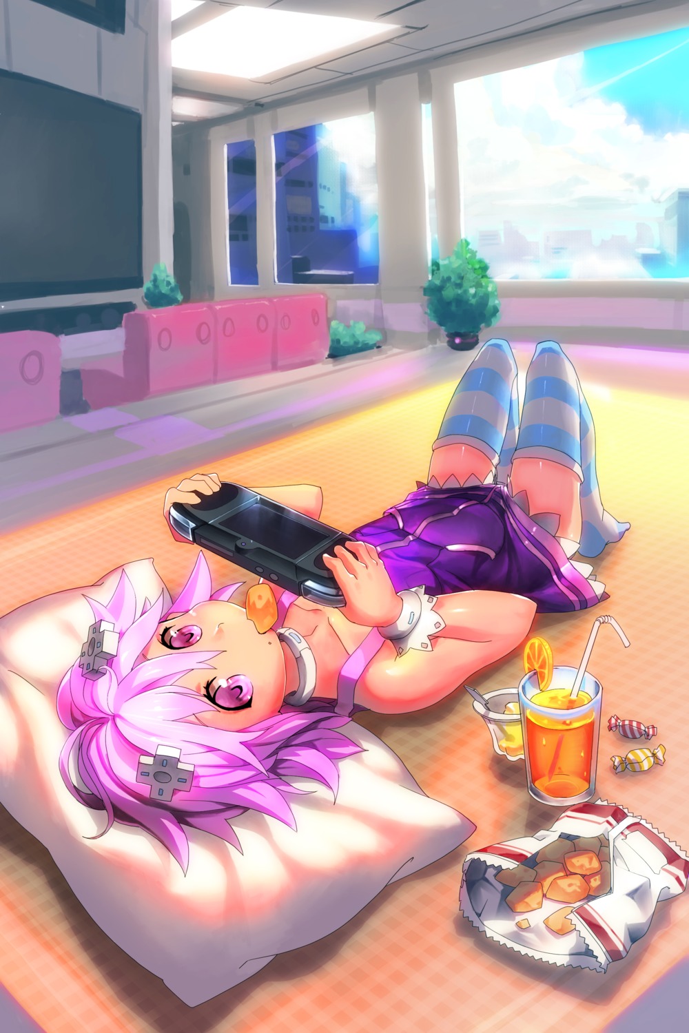 choujigen_game_neptune, dress, neptune, segamark, thighhighs