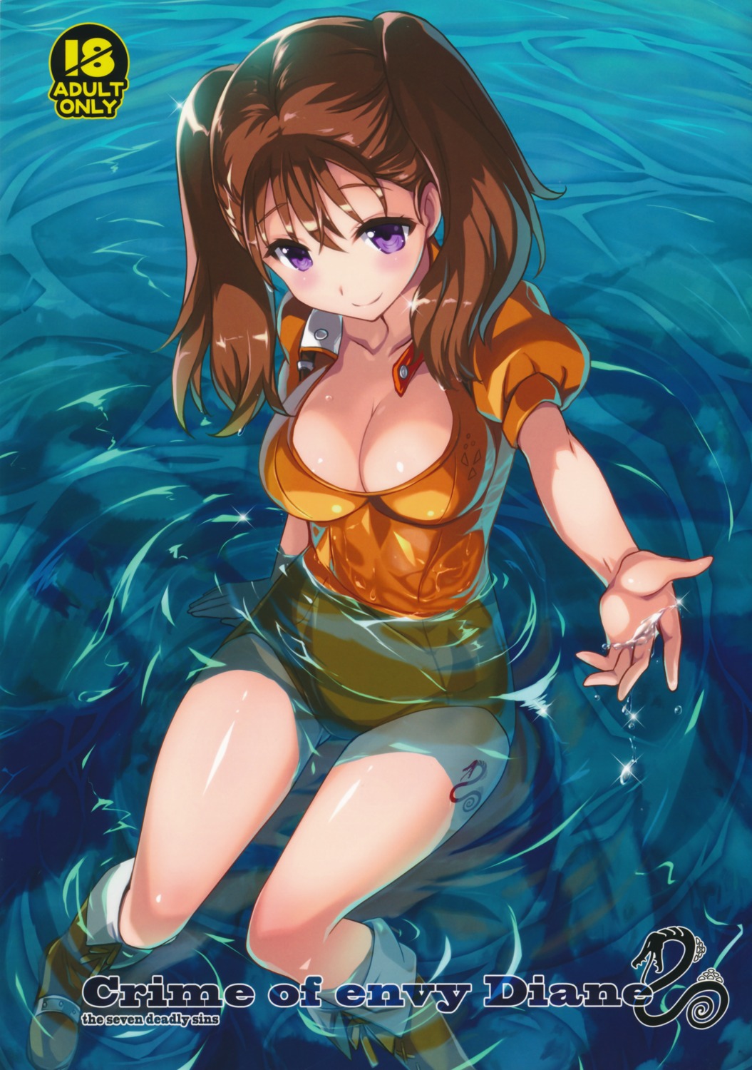 cleavage, diane_(nanatsu_no_taizai), koto_no_sya, leotard, mutsumi_masato, nanatsu_no_taizai, tattoo, wet