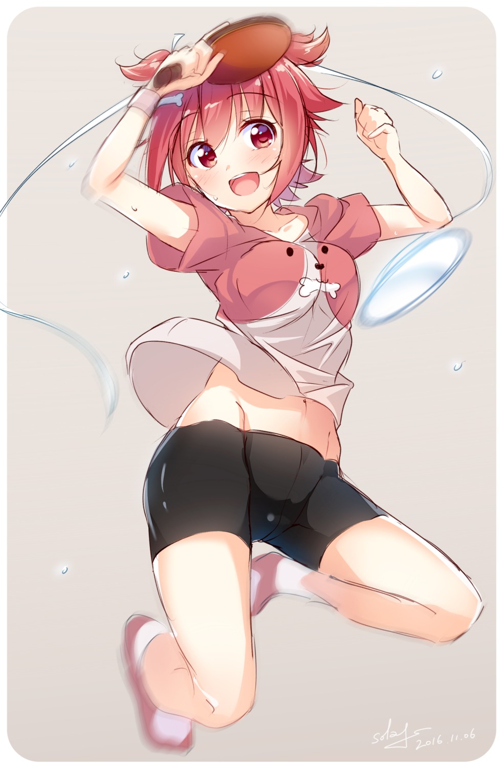 bike_shorts, nijihashi_sora, shakunetsu_no_takkyuu_musume
