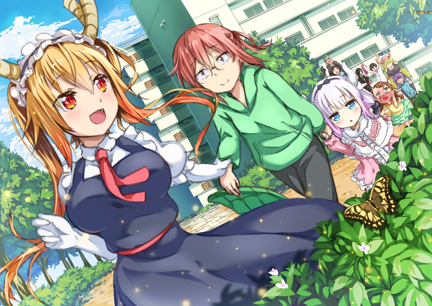 elma_(maidragon), fafnir_(maidragon), hellnyaa, horns, kanna_kamui, kobayashi-san_chi_no_maidragon, kobayashi_(maidragon), magatsuchi_shouta