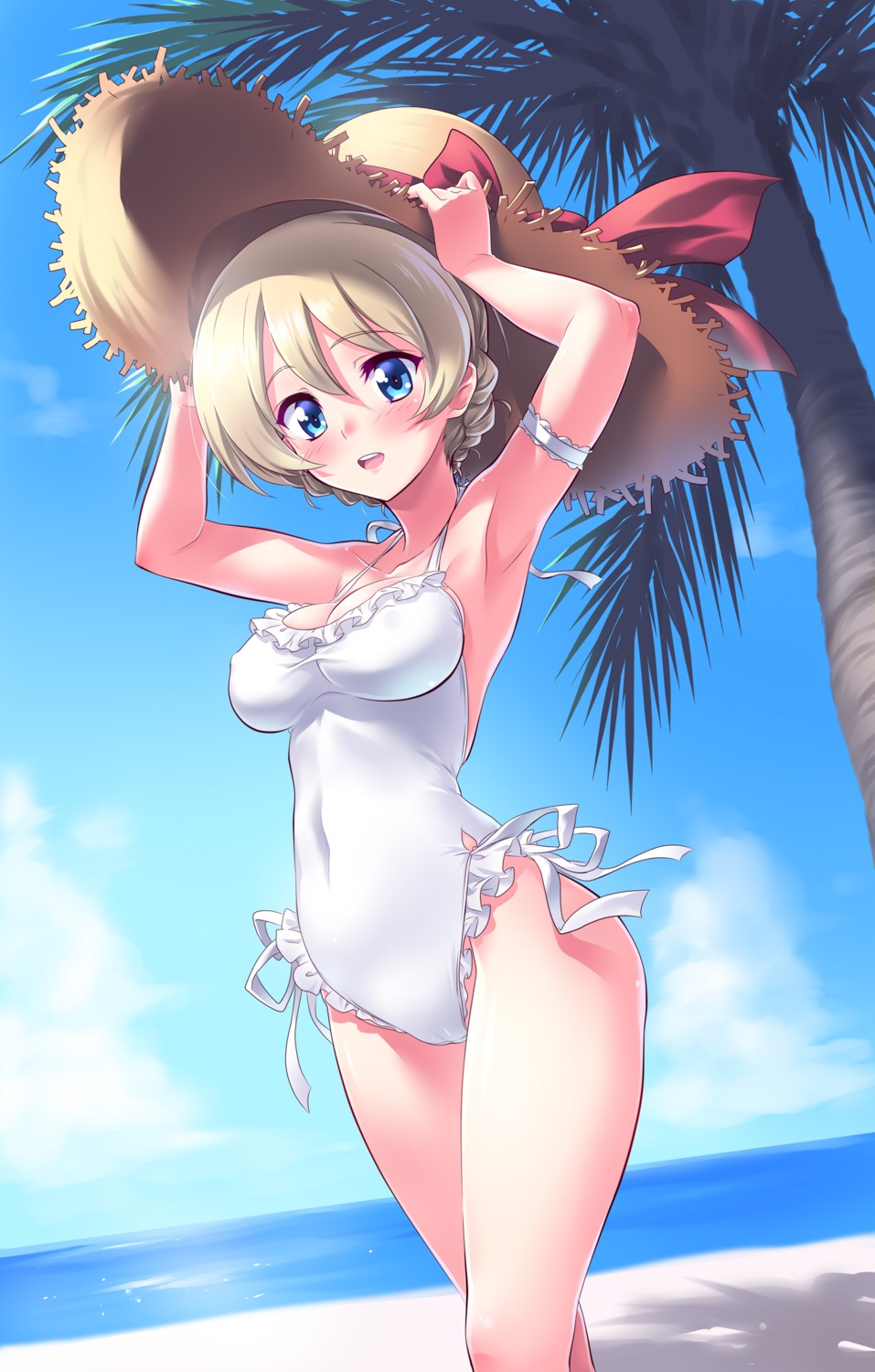 cleavage, darjeeling, girls_und_panzer, kuzuryuu_kennosuke, swimsuits