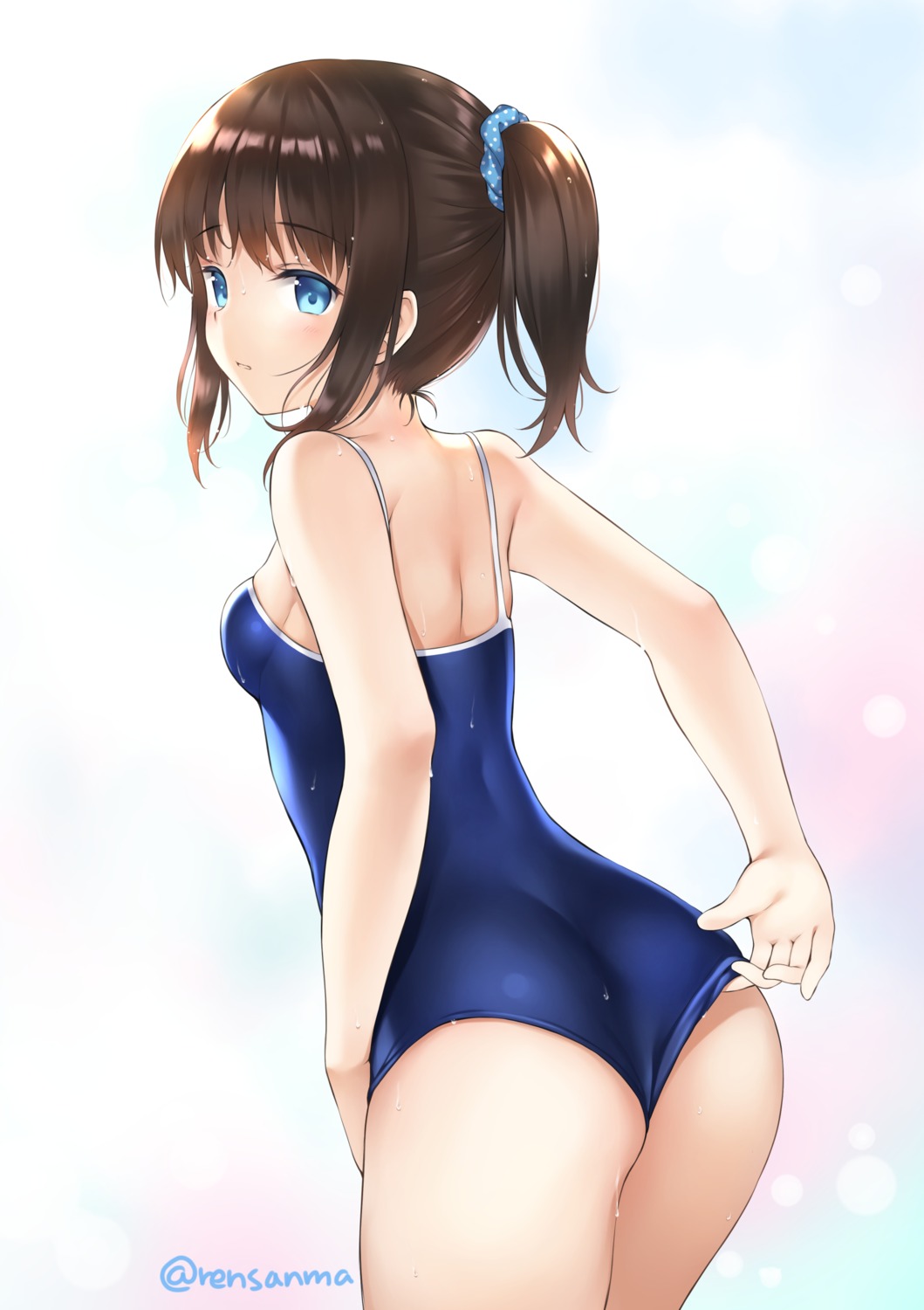 ass, rensanma, school_swimsuit, swimsuits, wet