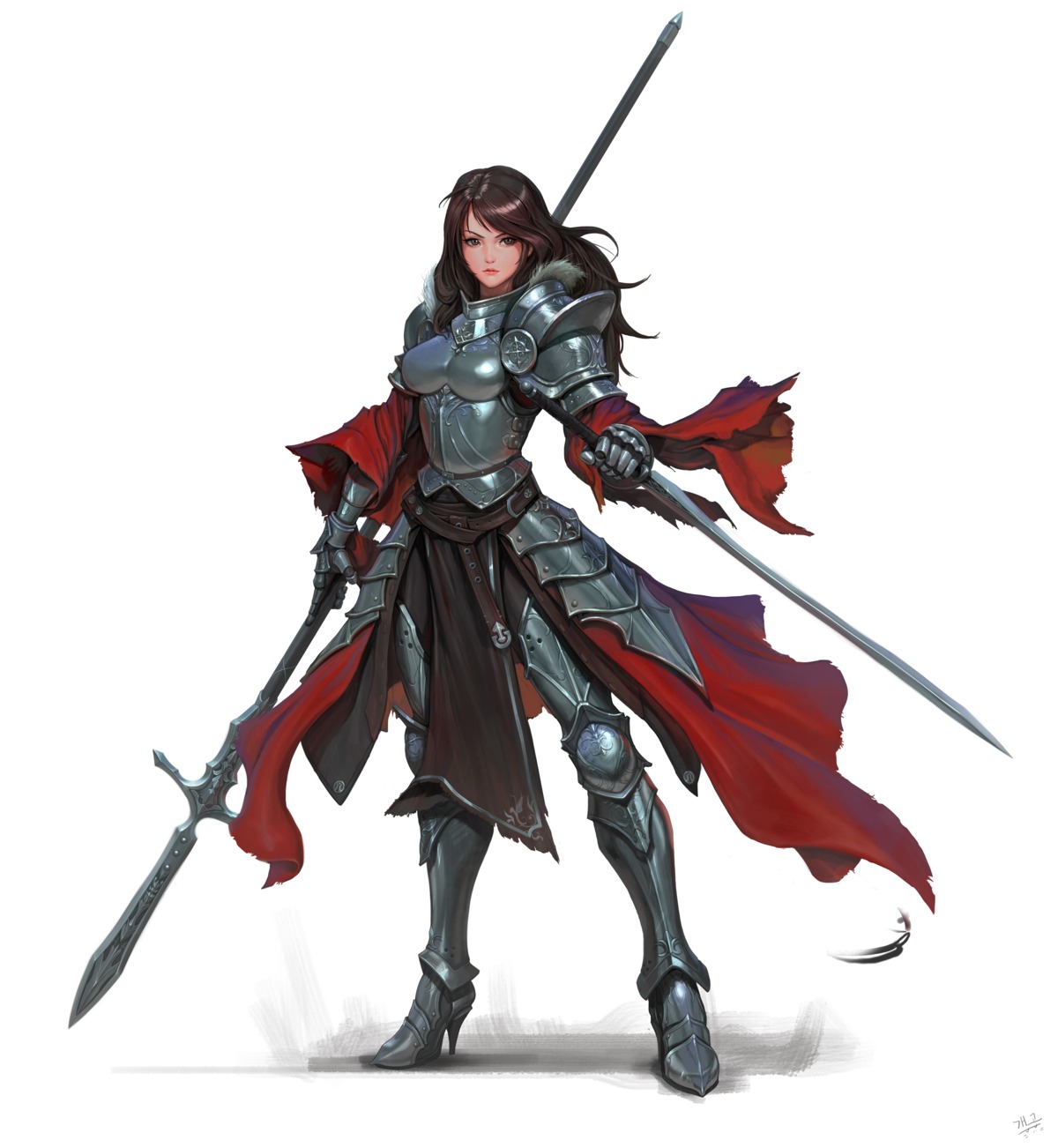 armor, daejun_park, heels, sword, weapon