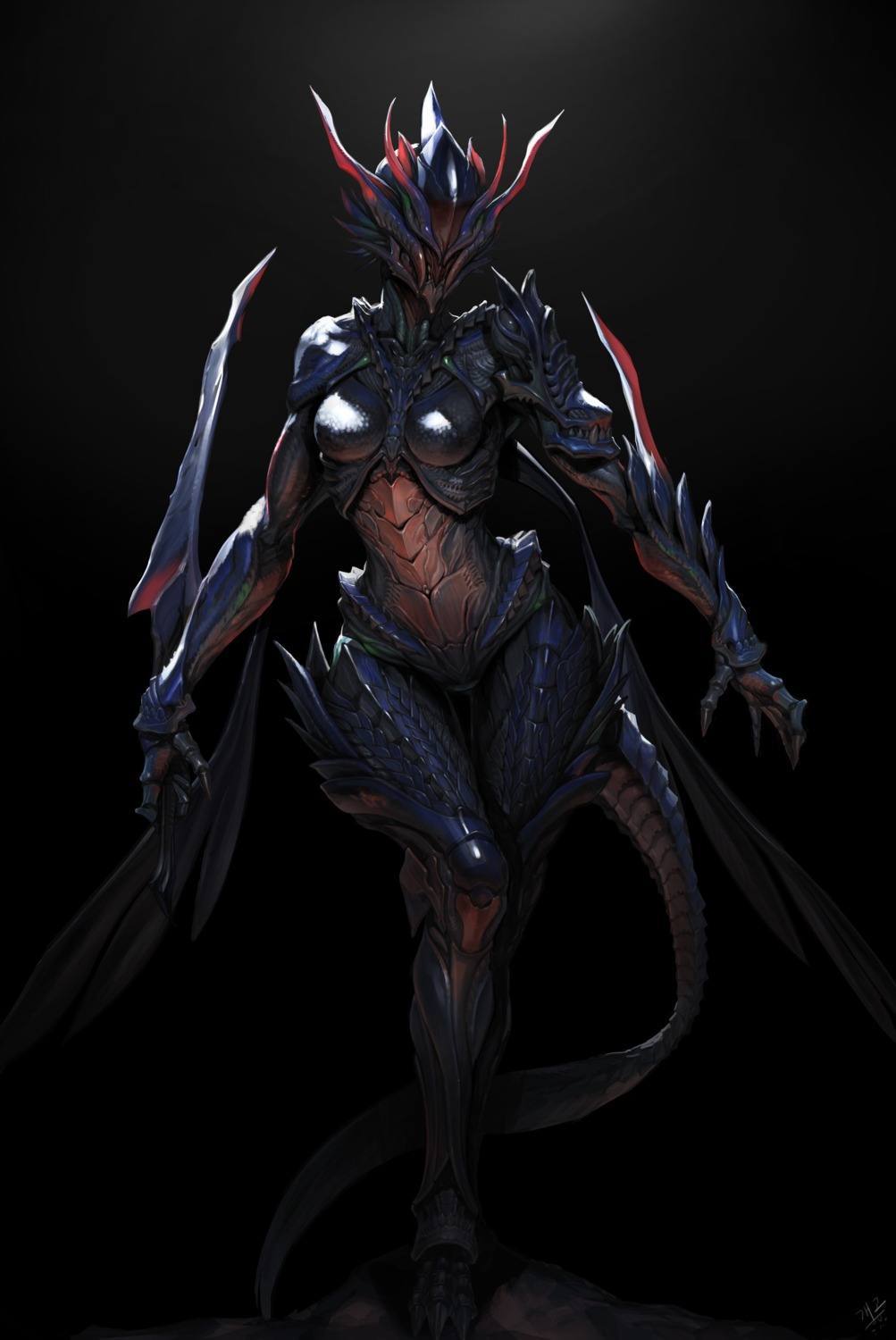 armor, daejun_park, duplicate, monster_girl, tail
