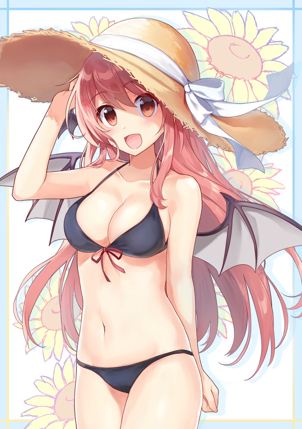 bikini, cleavage, koakuma, swimsuits, touhou, wings, yada_(xxxadaman)