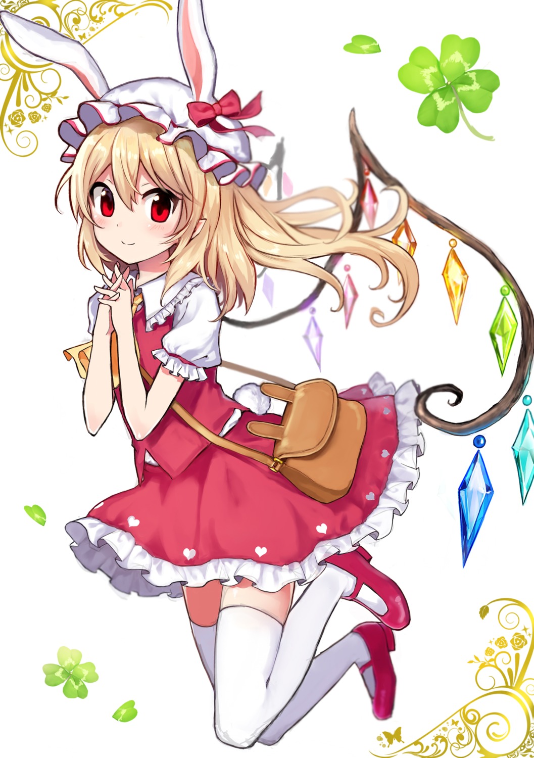animal_ears, bunny_ears, flandre_scarlet, tail, thighhighs, touhou, wings, yada_(xxxadaman)