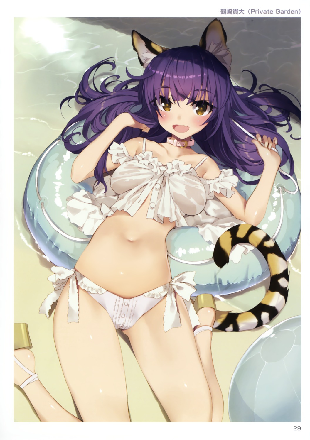 animal_ears, private_garden, swimsuits, tail, toranoana, tsurusaki_takahiro, wet_clothes